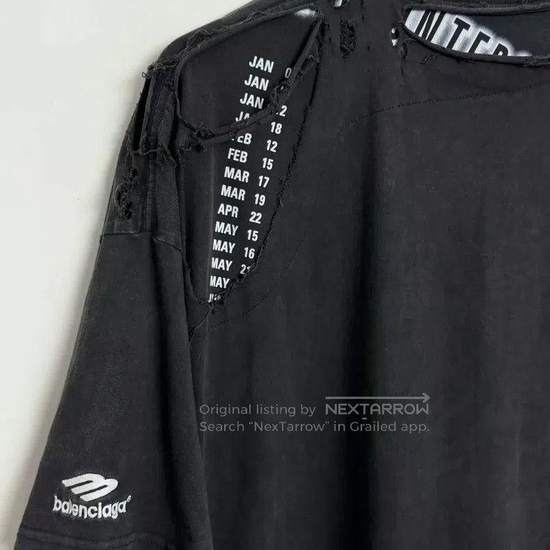 Balenciaga Balenciaga 3B Embroidered Logo Destroyed Calendar Design S Size US M / EU 48-50 / 2 - 4 Thumbnail