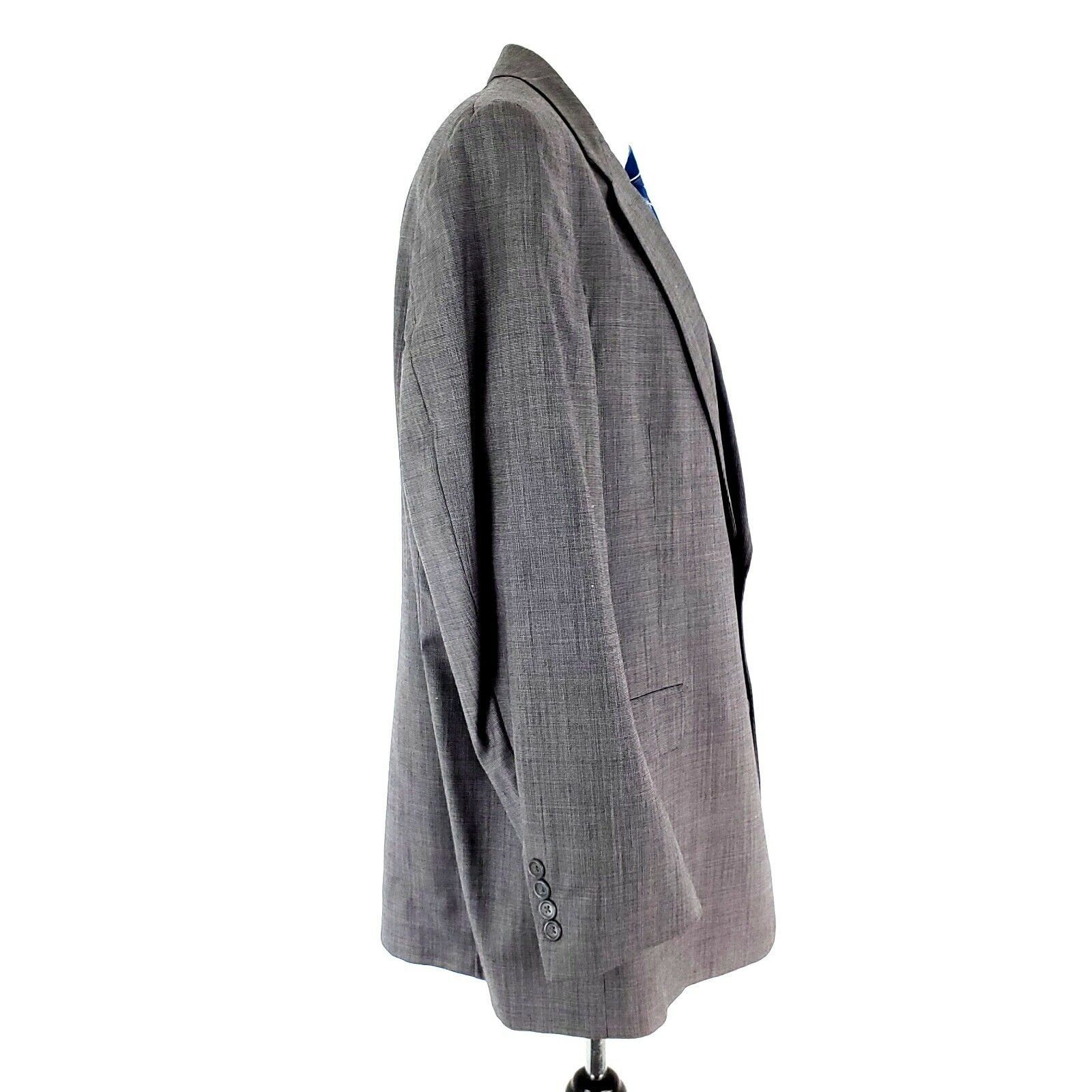 Hart Schaffner Marx Hart Schaffner Marx Wool 2 Button Blazer 44L Nailshead Gray Size 44L - 7 Thumbnail