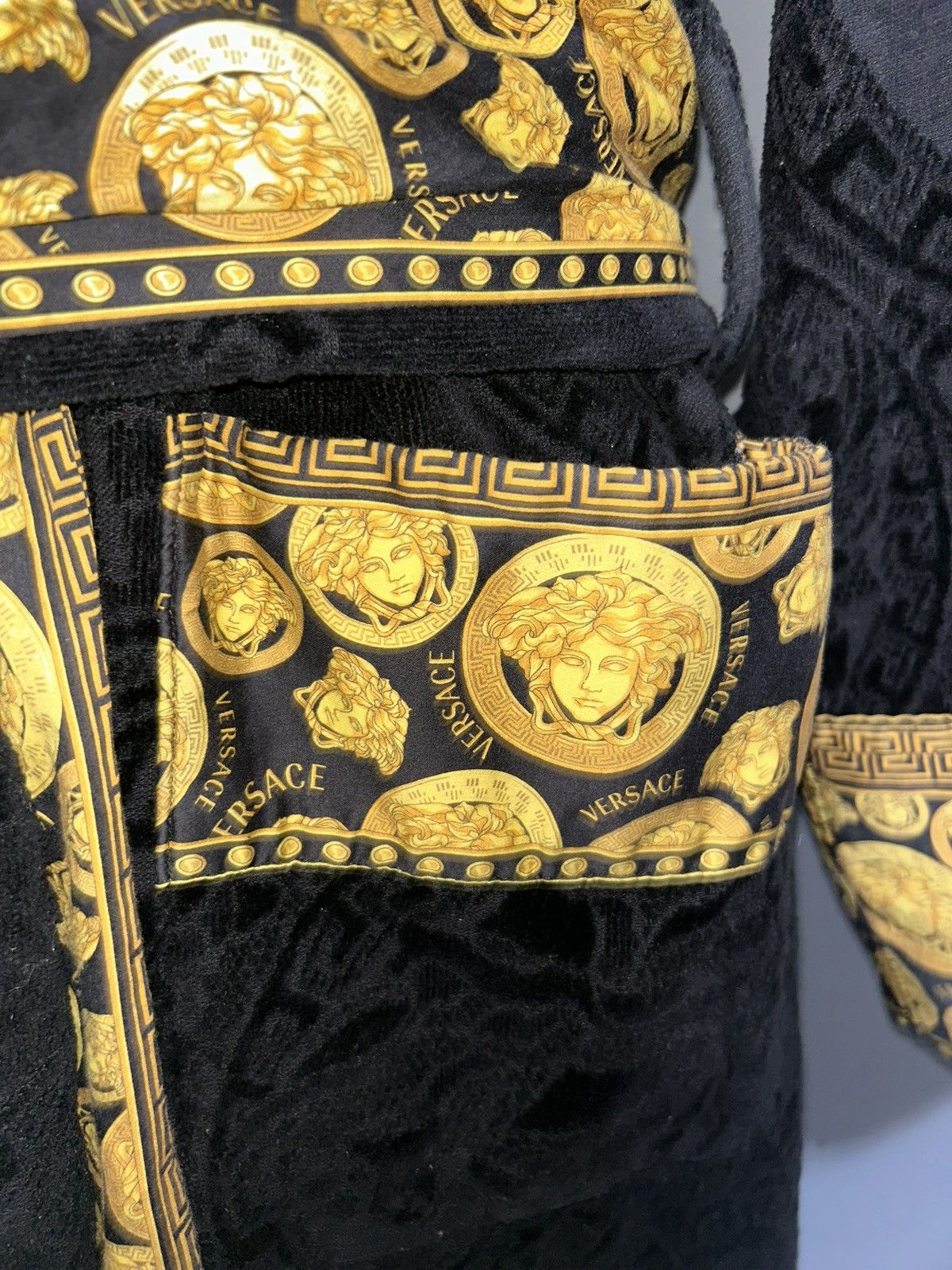 Versace Versace Medusa Amplified Black Cotton Bathrobe Unisex XL Size ONE SIZE - 7 Thumbnail
