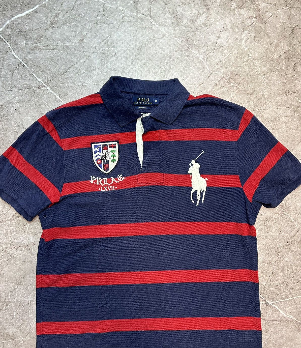 Polo Ralph Lauren × Vintage Vintage Polo Ralph Lauren Rugby Striped Sweatshirt Baggy Size US M / EU 48-50 / 2 - 4 Thumbnail