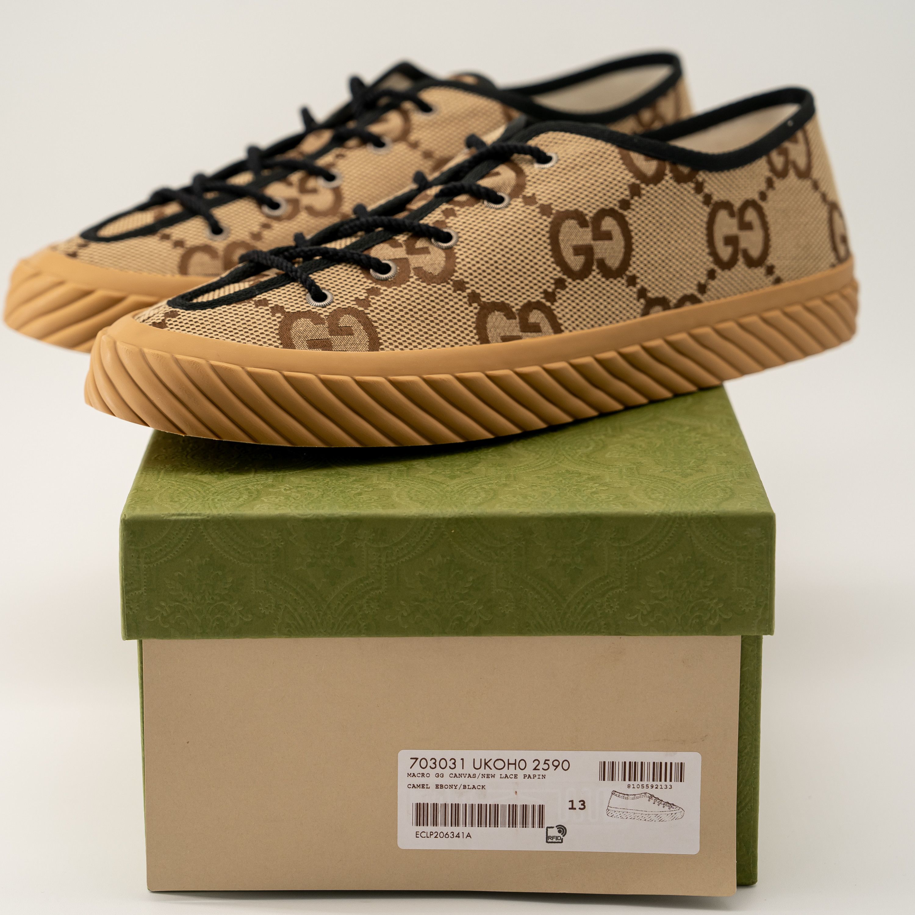 Gucci 13G 13.5 US Gucci Maxi GG Low Canvas Sneakers Beige Brown Size US 13 / EU 46 - 12 Thumbnail