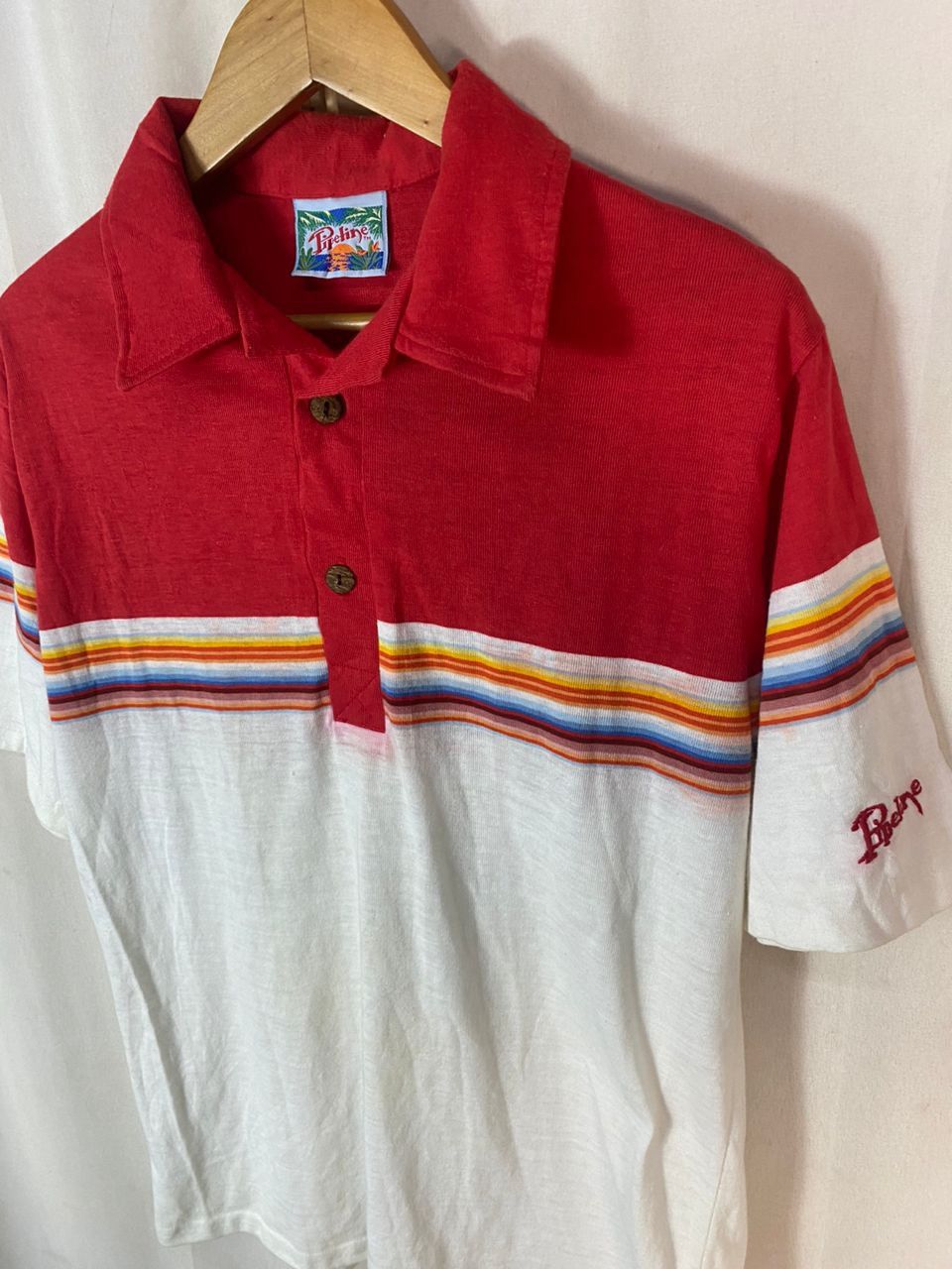 Vintage Vintage pipeline rainbow stripe polo shirt Size US M / EU 48-50 / 2 - 7 Thumbnail