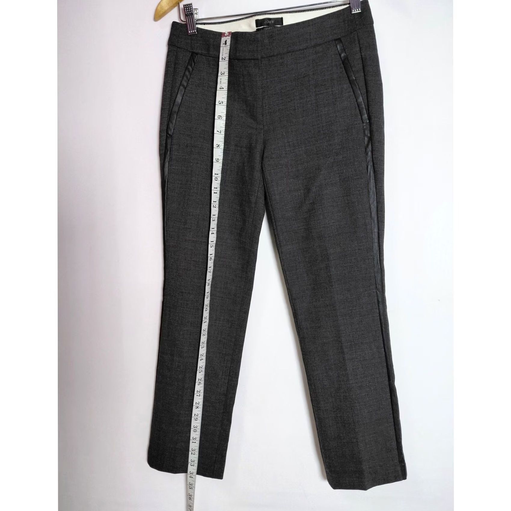 J.Crew J.CREW Campbell Wool Blend Pants Gray Women Solid Slim Size 00 Dress Pants Workwear Straight 00 Wool Blend ZIP Closure Size 24" / US 00 / IT 34 - 7 Thumbnail