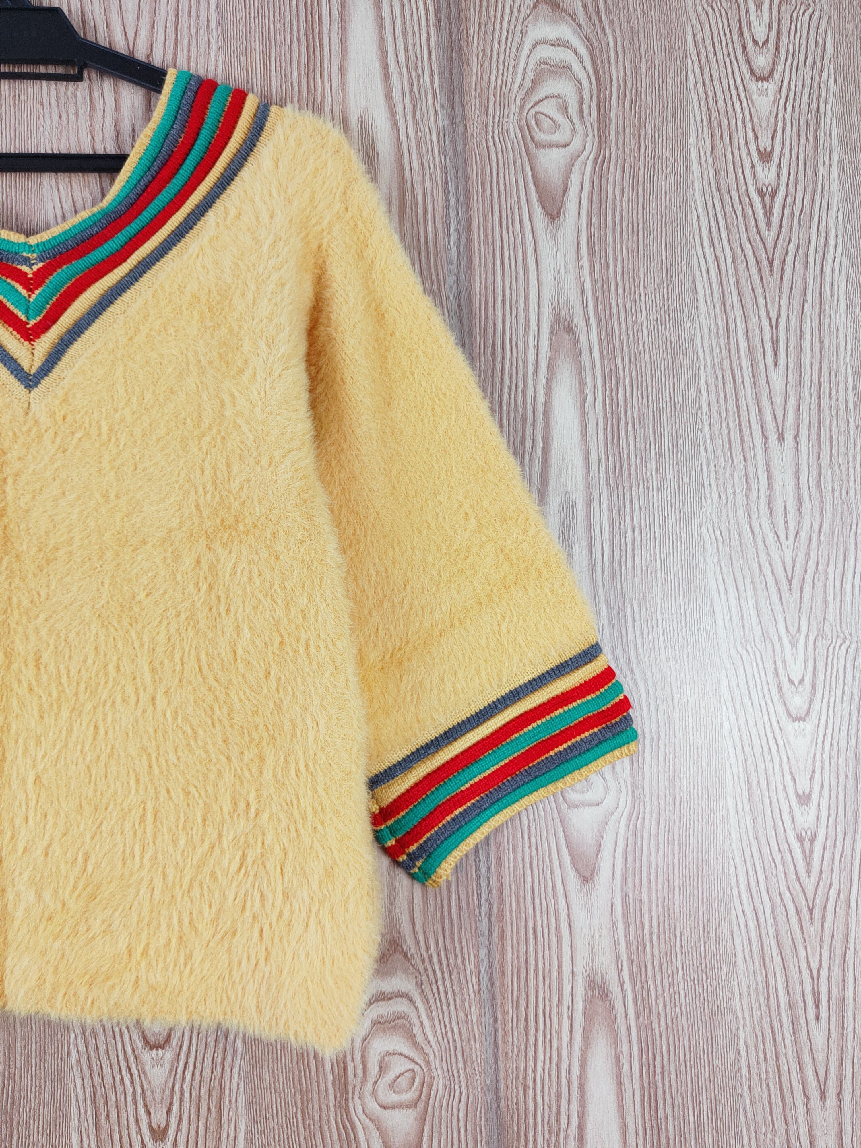 Japanese Brand × Vintage Japanese Brand Yellow Shag Shaggy Fur Mohair Knitwear #W728 Size M / US 6-8 / IT 42-44 - 9 Thumbnail