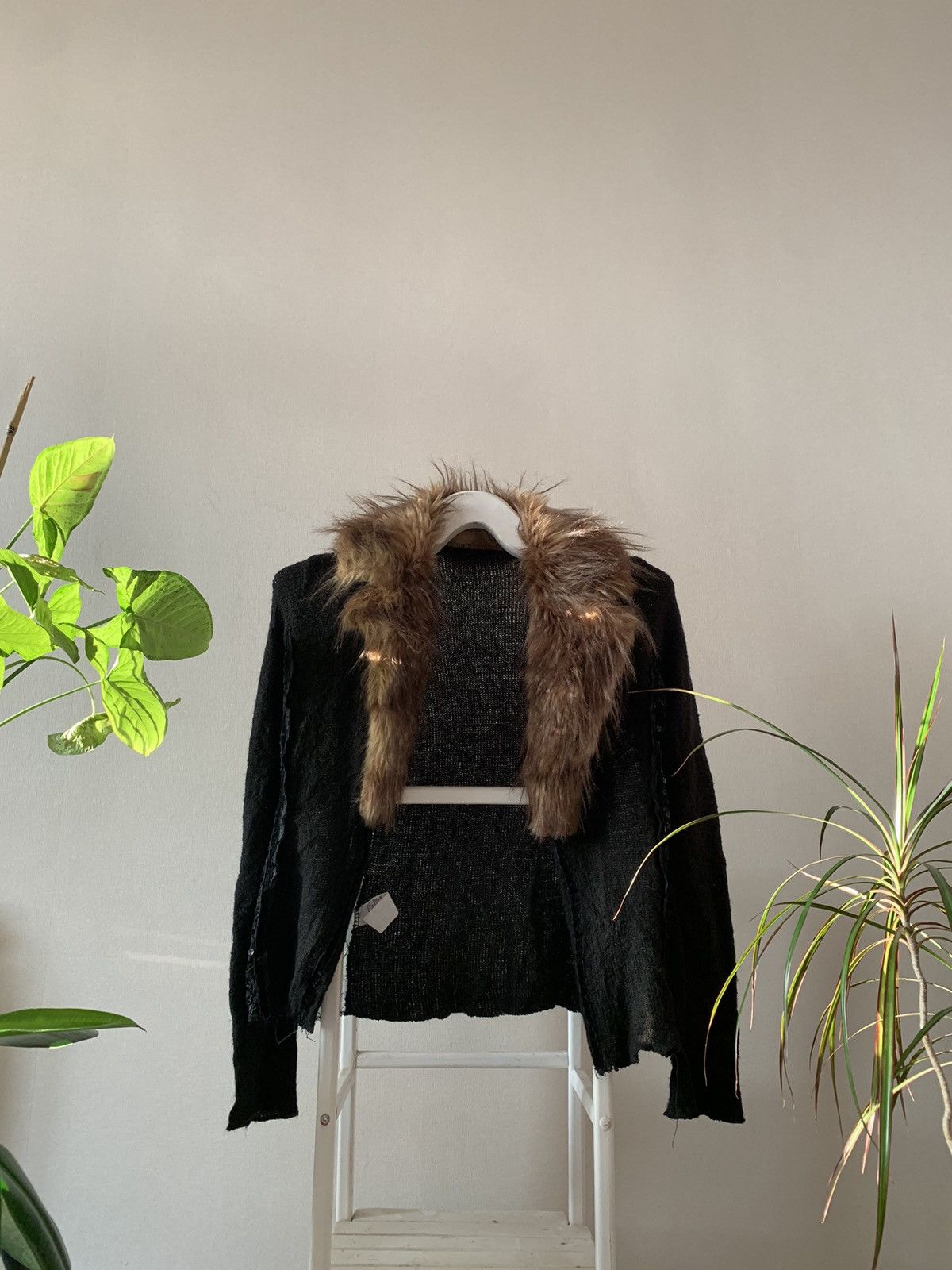 Hysteric Glamour Lana Wool Mohair Mesh Sequins Y2K Vintage Faux Fur Cardigan Size S / US 4 / IT 40 - 1 Thumbnail