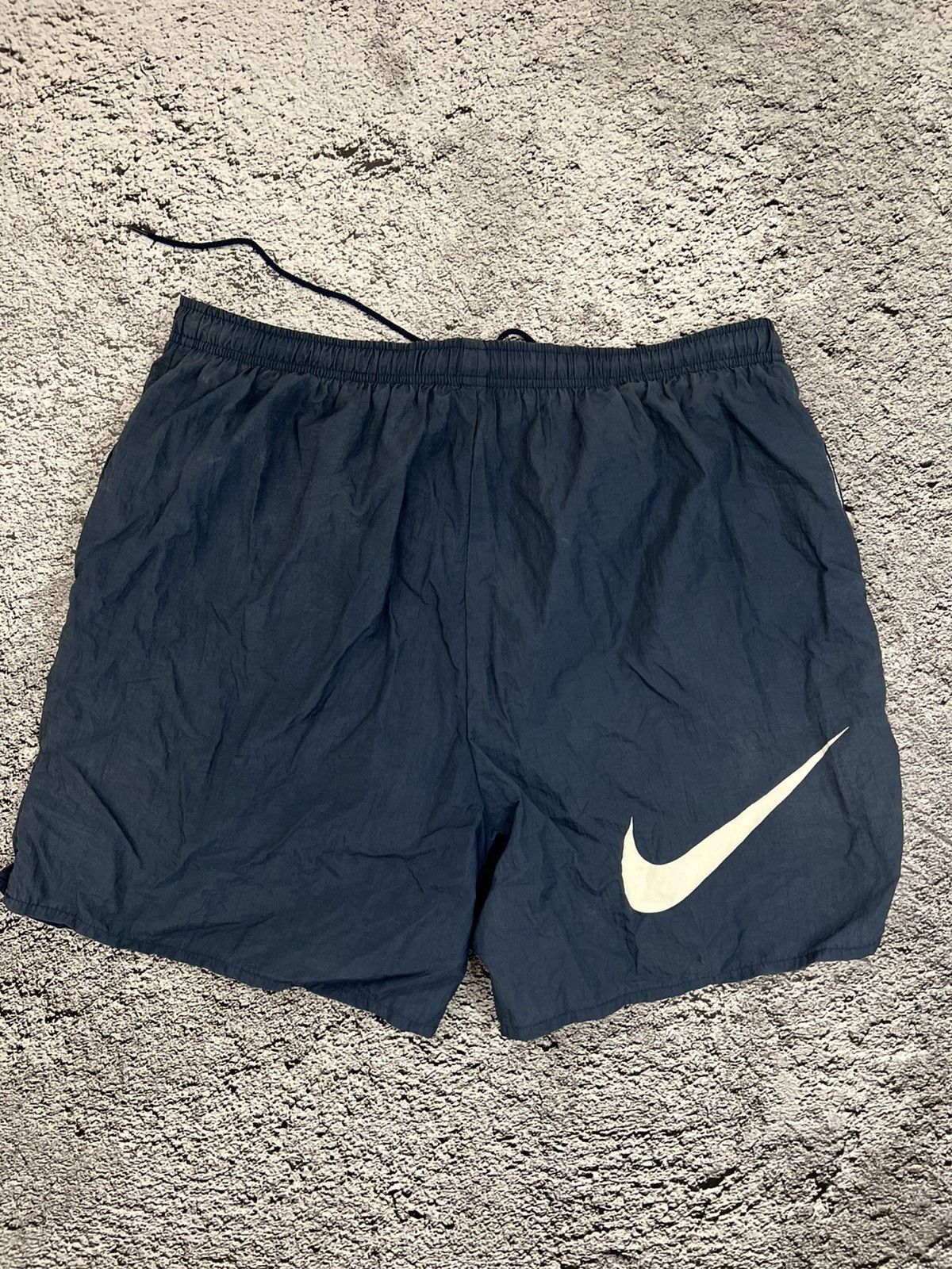Nike × Vintage VTG 90’s nike big logo swoosh nylon metal shorts Size US 34 / EU 50 - 1 Thumbnail