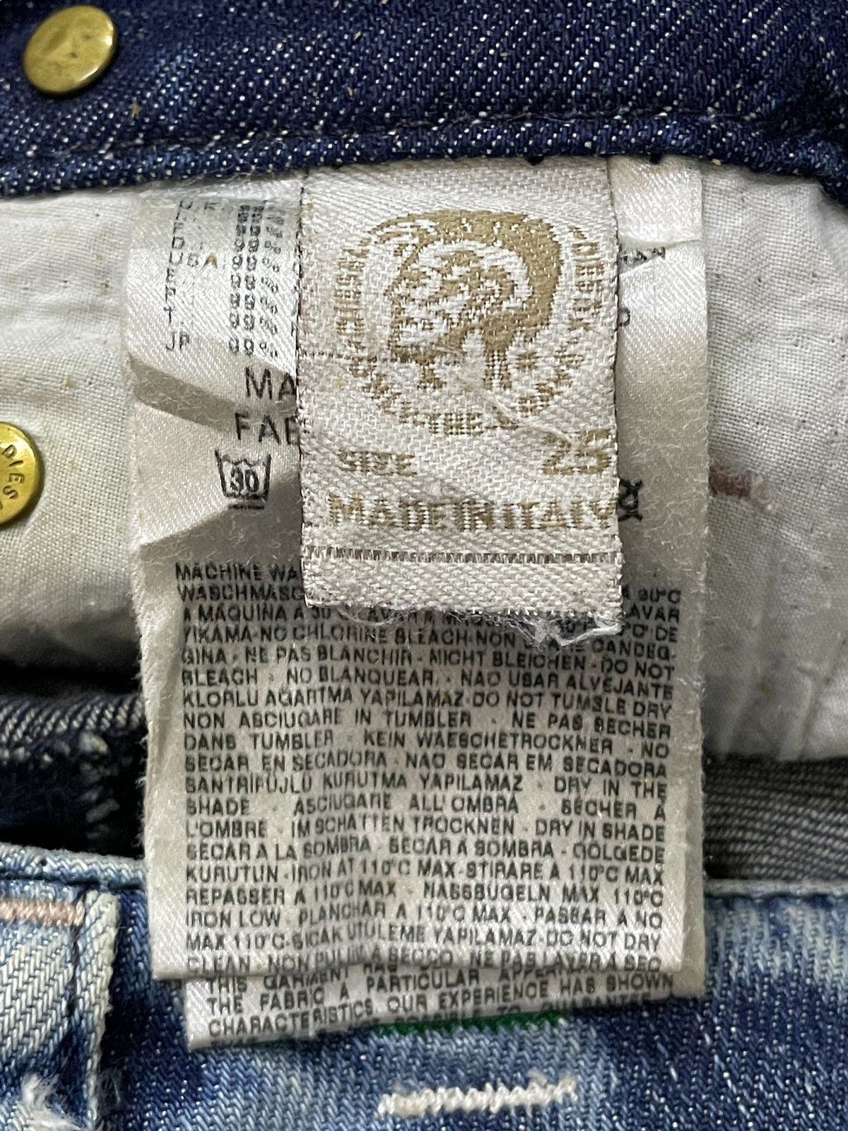 Diesel × Diesel Black Gold Diesel Enzyme Oil Wash Muddy Distressed Jeans Size US 28 / EU 44 - 24 Thumbnail