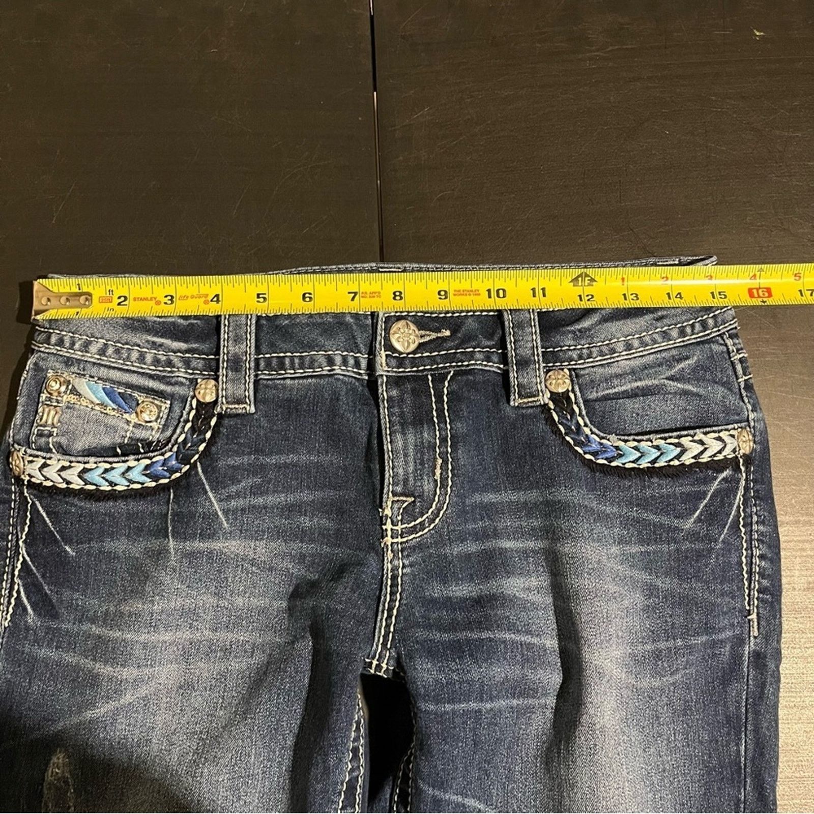 Miss Me Miss Me Jeans Womens 28 Blue Low Rise Signature Boot Cut Size 28" / US 6 / IT 42 - 6 Thumbnail