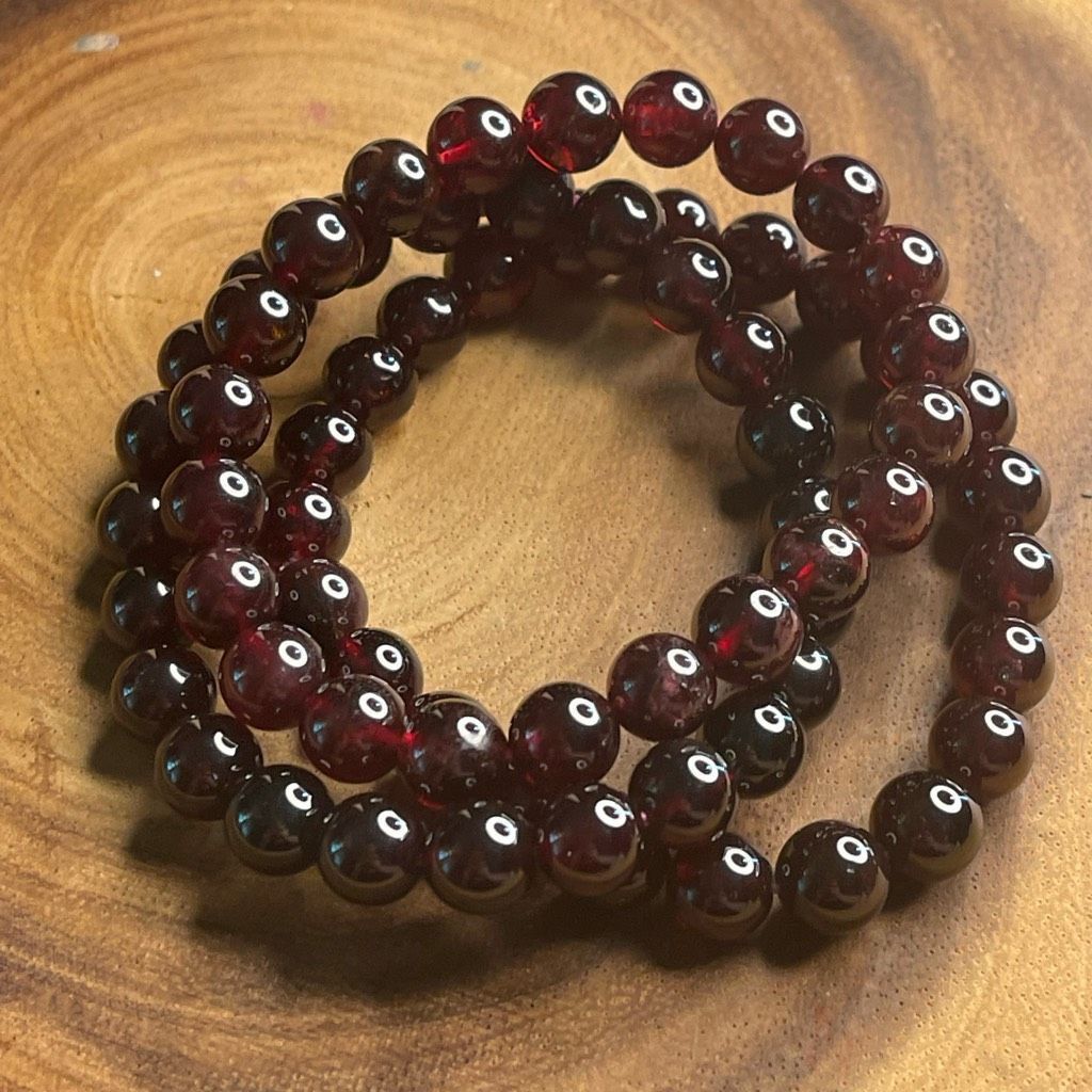 Other Garnet deep red stretch beaded bracelet 7” crystal healing beads 8mm high quality ONE NEW Size ONE SIZE - 4 Thumbnail