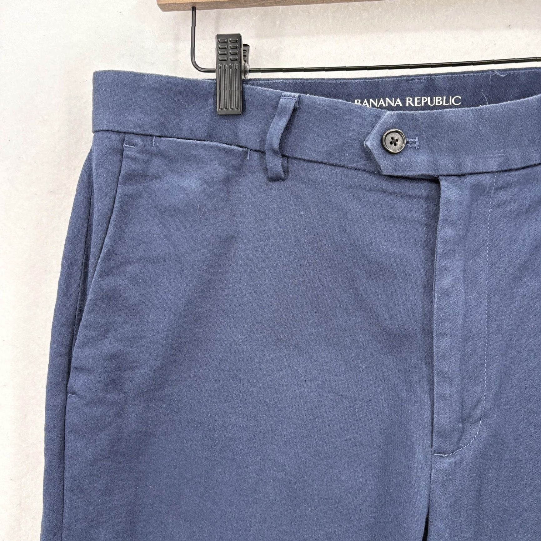 Banana Republic Banana Republic Pants Mens 33x34 Blue Slim Traveler Chino Stretch Casual Work Tapered Front Flat Naut Size US 33 - 3 Thumbnail