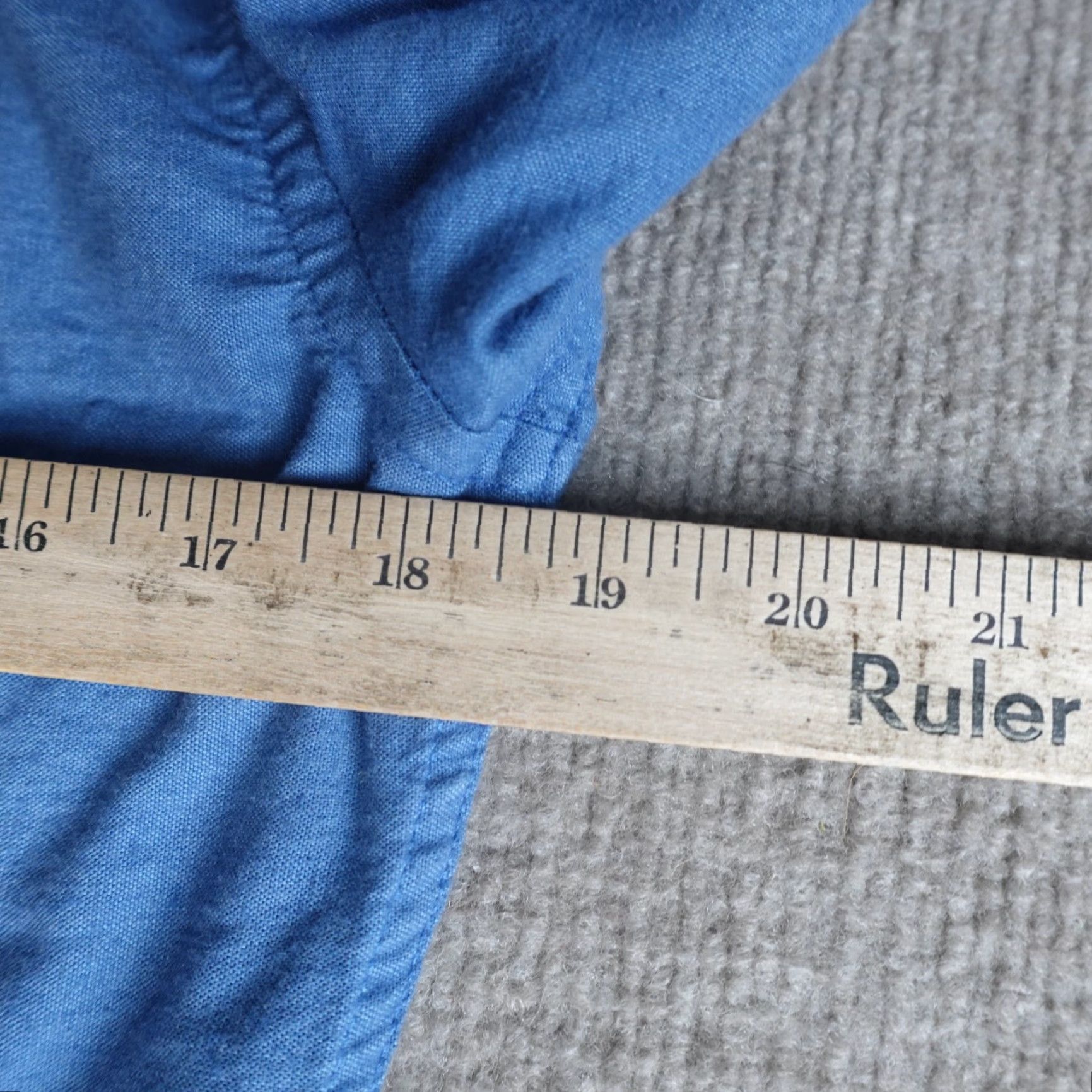 Vintage Ash & Erie Shirt Blue Flannel Solid Cotton Blend Button-Up Long Sleeve Shirt Men S Small Blue Cotton Polyester Spandex Button-Down Pockets Ash & Erie Size US S / EU 44-46 / 1 - 6 Thumbnail