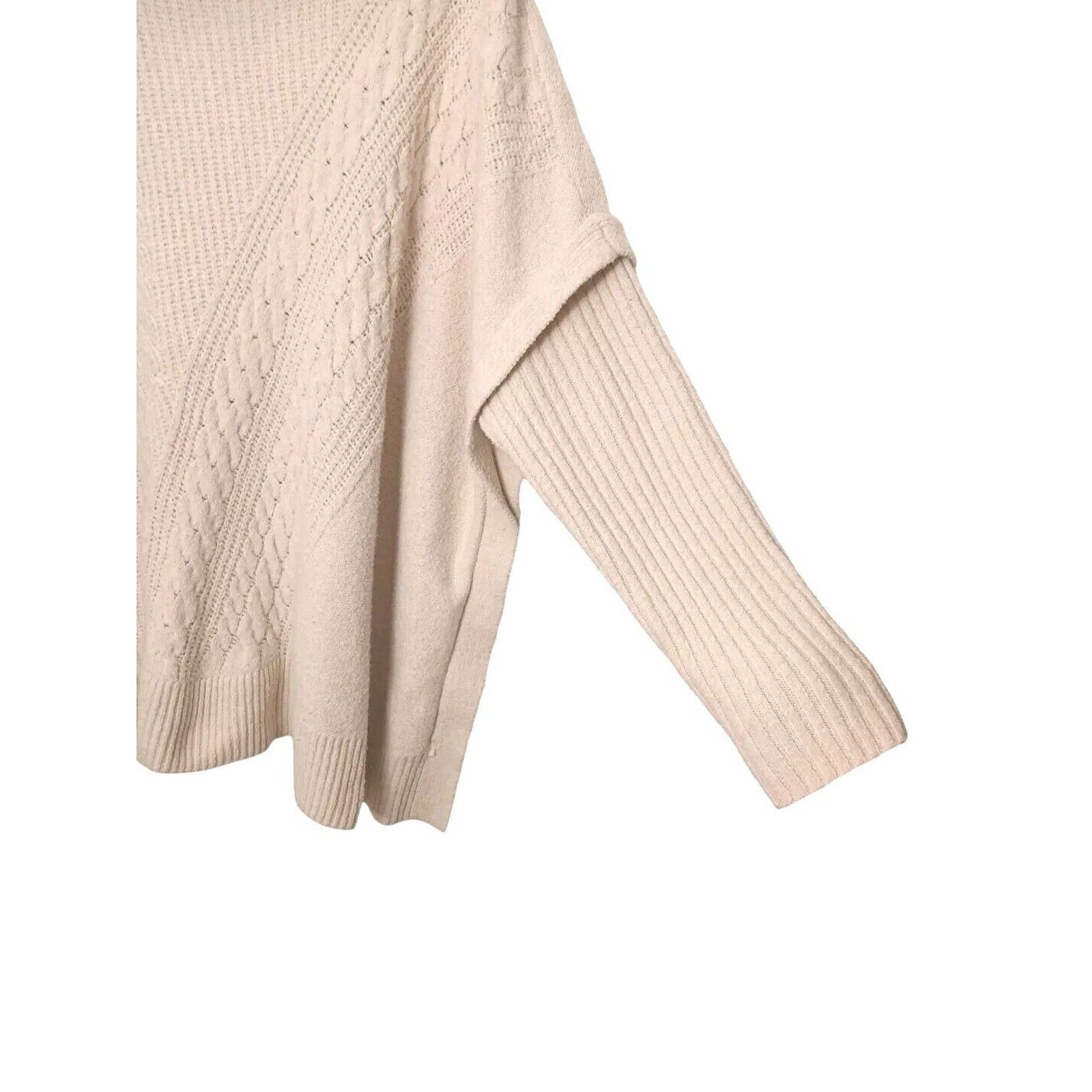 Vera Wang Simply Vera Wang Sweater Sz XXL Beige Chunky Cowl LAGENLOOK Size XXL / US 16-18 / IT 52-54 - 4 Thumbnail