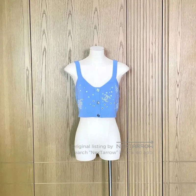 Chanel Chanel Summer Blue Crop Top with Embroidery . Size S / US 4 / IT 40 - 1 Thumbnail