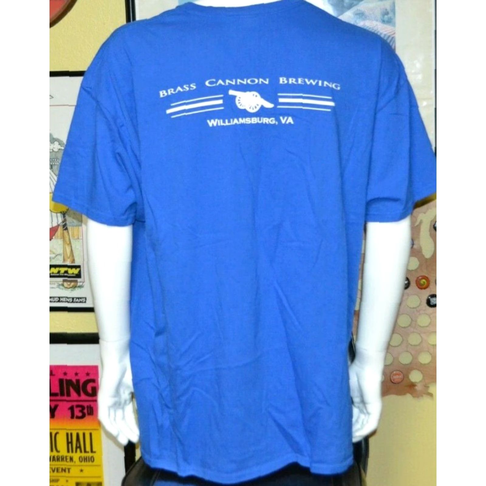 Gildan Brass Cannon Brewing Angry Scot Wee Heavy Ale T Shirt 2XL XXL Williamsburg VA Shirt Men Blue Graphic Tee Short Sleeve Round Neck 100% Cotton Gildan Size US XXL / EU 58 / 5 - 4 Thumbnail