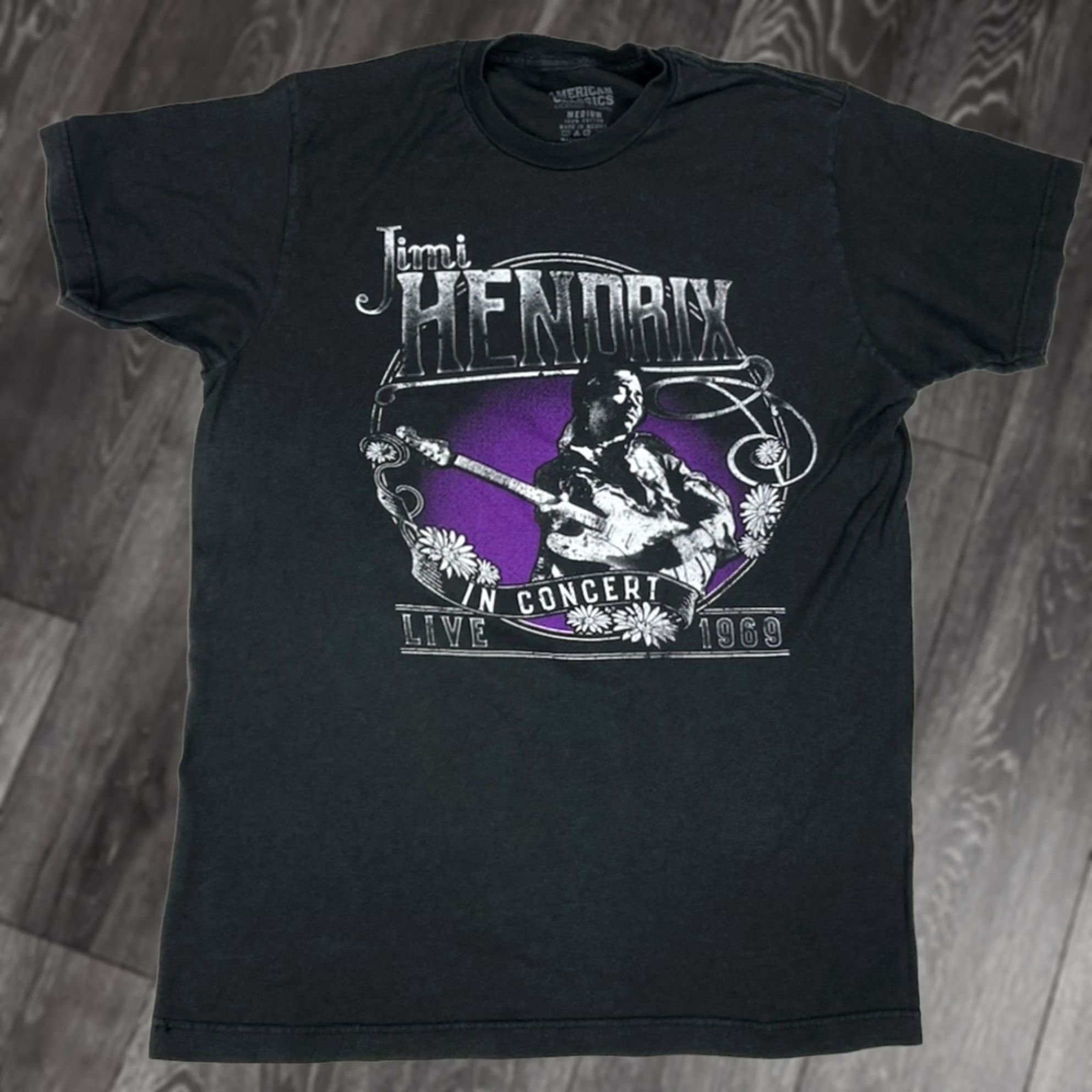 Vintage VINTAGE Jimi Hendrix Live In Concert 1969 Graphic T-shirt Men Medium Gray Music Merch Size US M / EU 48-50 / 2 - 1 Thumbnail