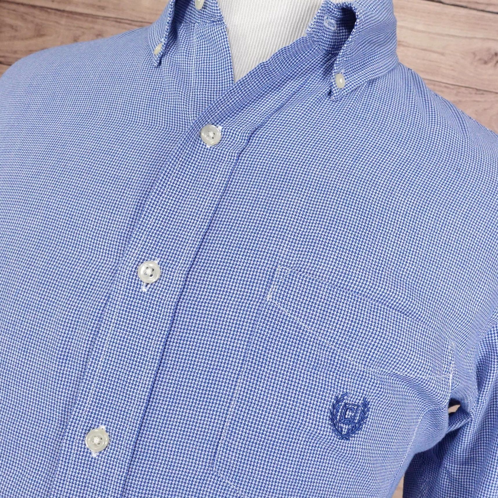 Chaps Chaps Shirt Mens Medium Blue Check Long Sleeve Button Down Logo Classic Size US M / EU 48-50 / 2 - 2 Thumbnail