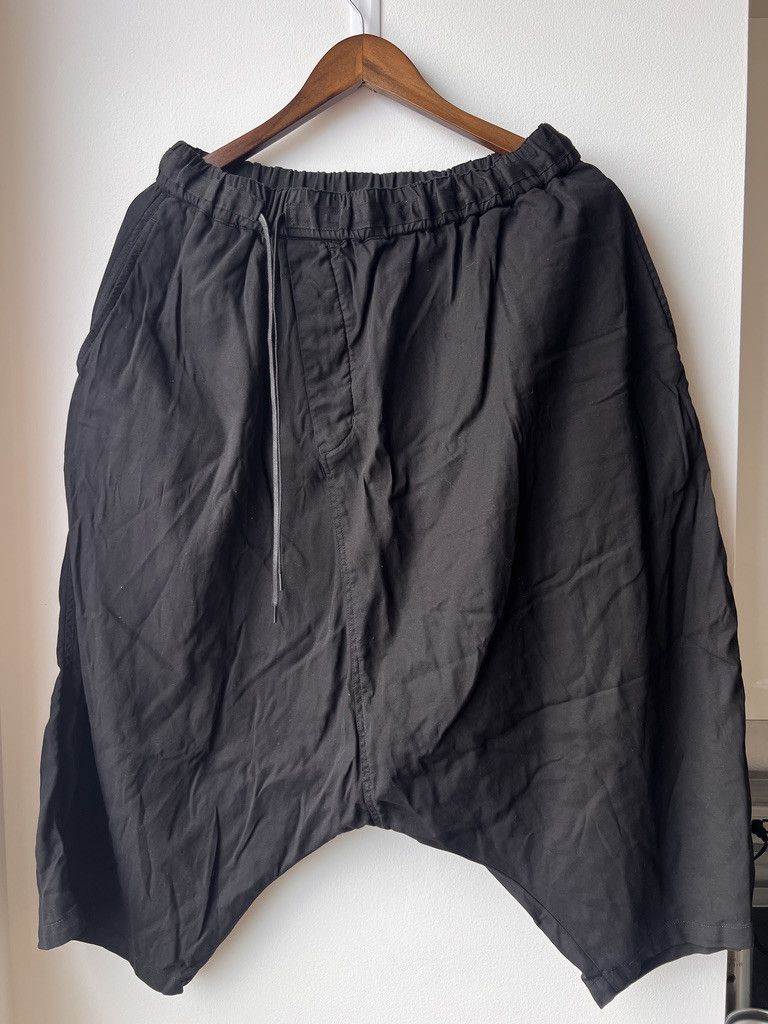 Black Linen Asymmetrical Shorts