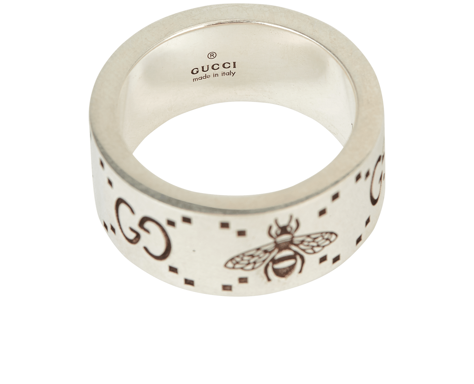 Gucci oc11z0126 Size: 24 / Signature Bee Engraved Ring In Silver Size ONE SIZE - 3 Thumbnail