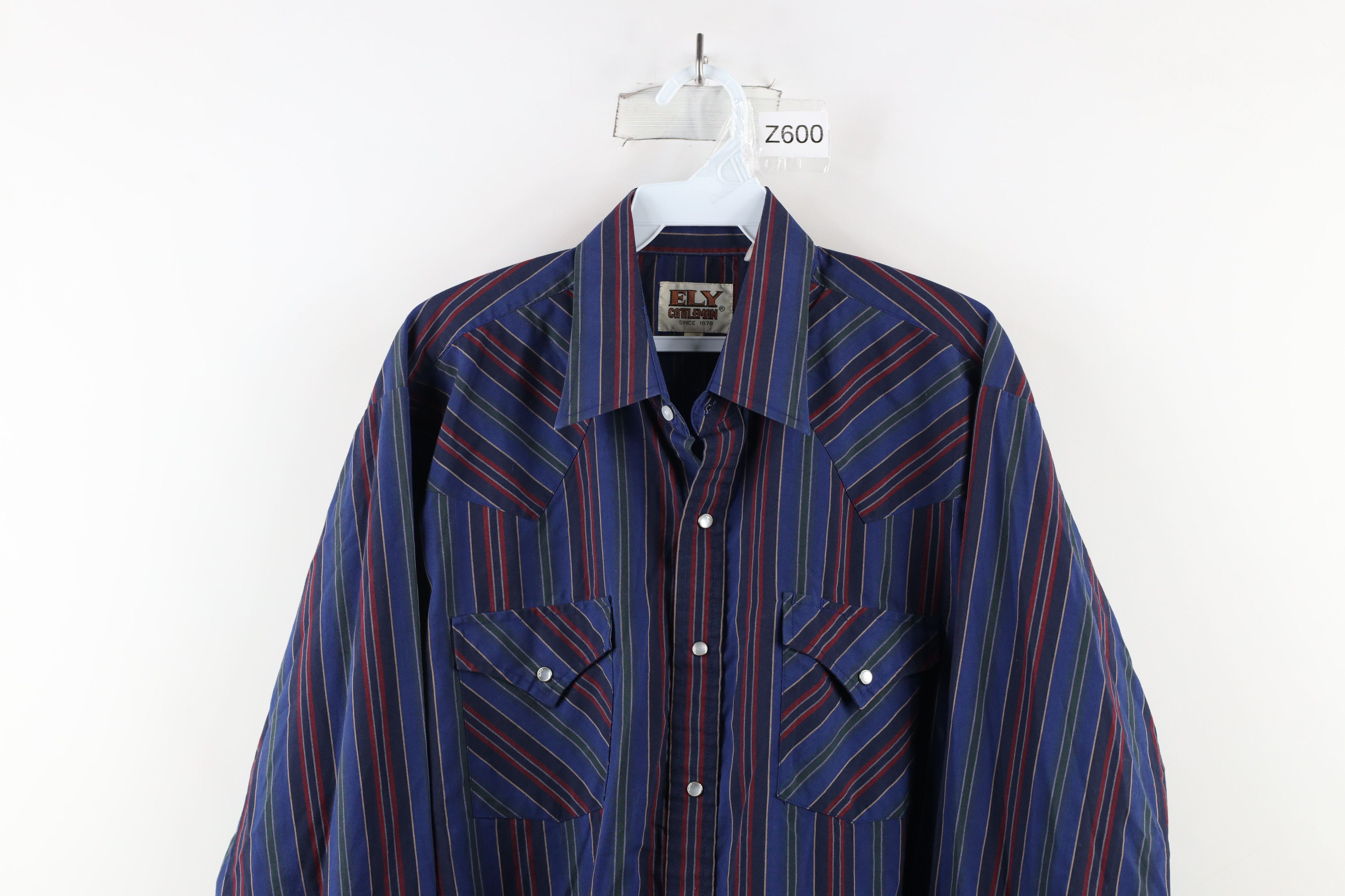 Vintage Vintage 70s Rockabilly Striped Western Snap Button Shirt Size US L / EU 52-54 / 3 - 2 Thumbnail