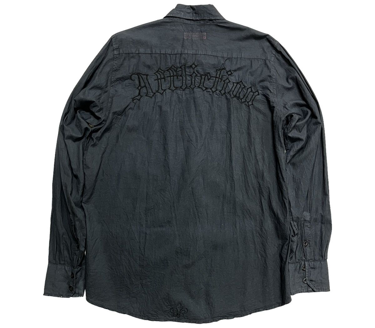 Affliction × Vintage Rare Affliction Black On Black Logo Shirt Size US L / EU 52-54 / 3 - 1 Thumbnail
