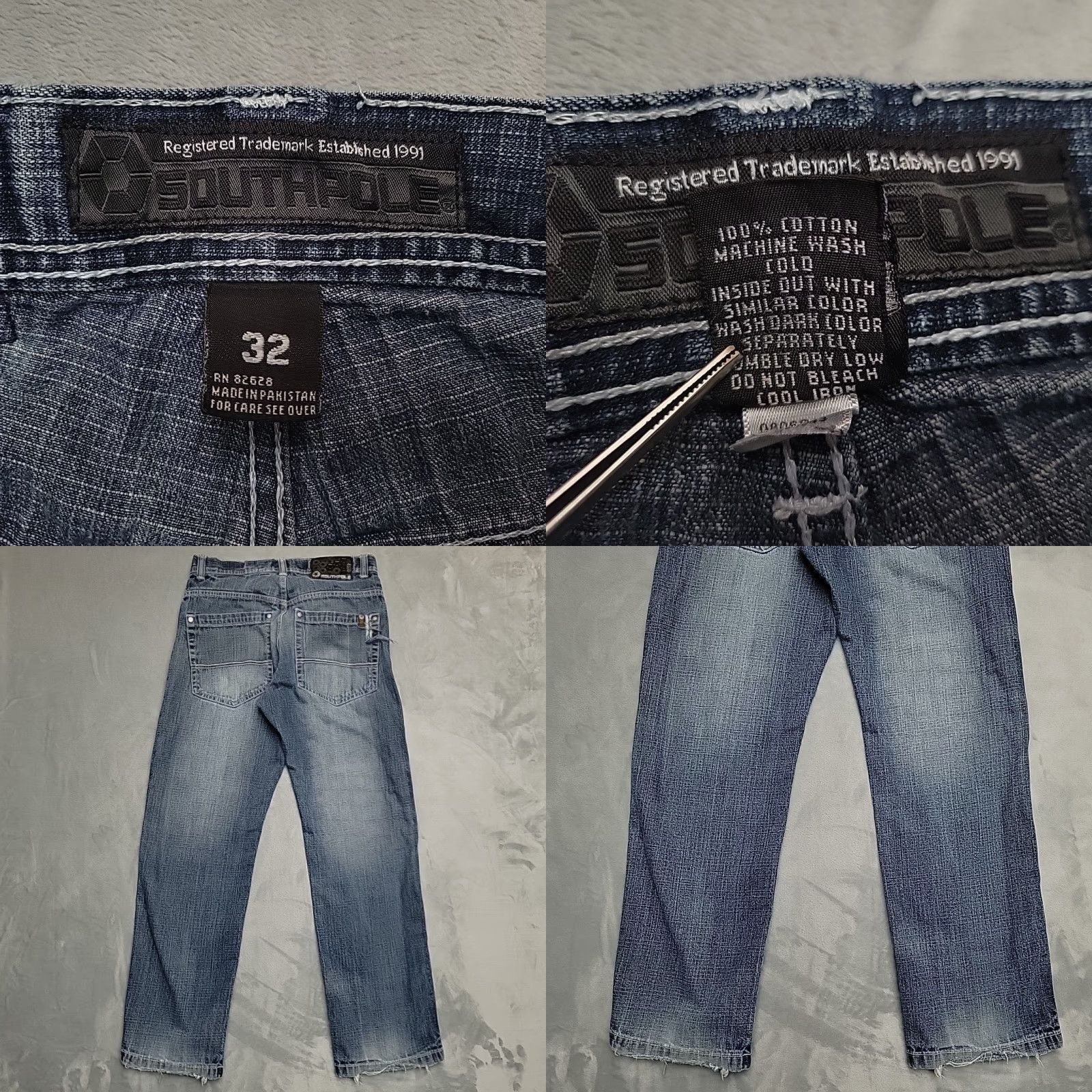Southpole VTG Southpole Jeans Mens 32 Blue Faded Denim Skater Casual Embroidered Y2K Retro Size US 32 / EU 48 - 8 Thumbnail