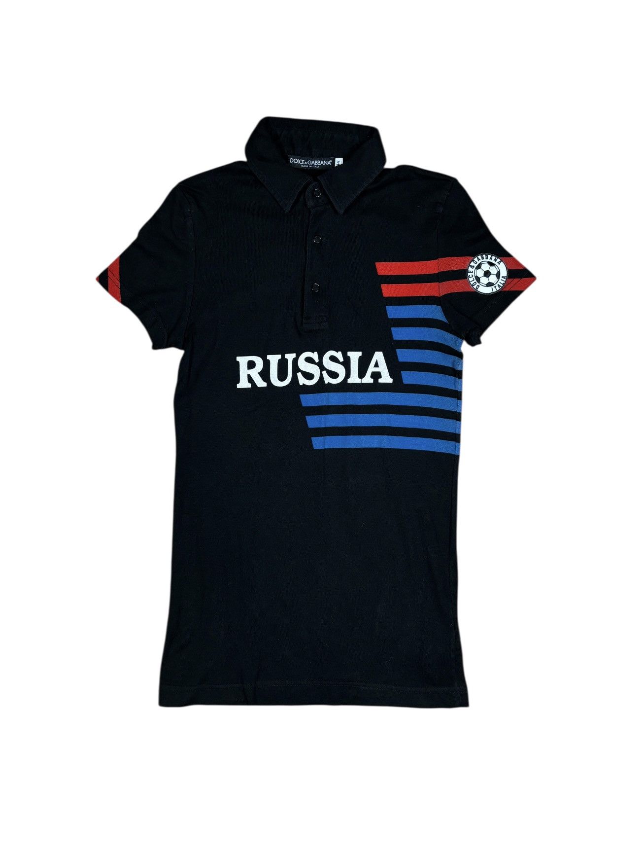 Dolce & Gabbana 2000s Dolce & Gabbana “Russia” Graphic Polo Shirt Size XS / US 0-2 / IT 36-38 - 1 Thumbnail