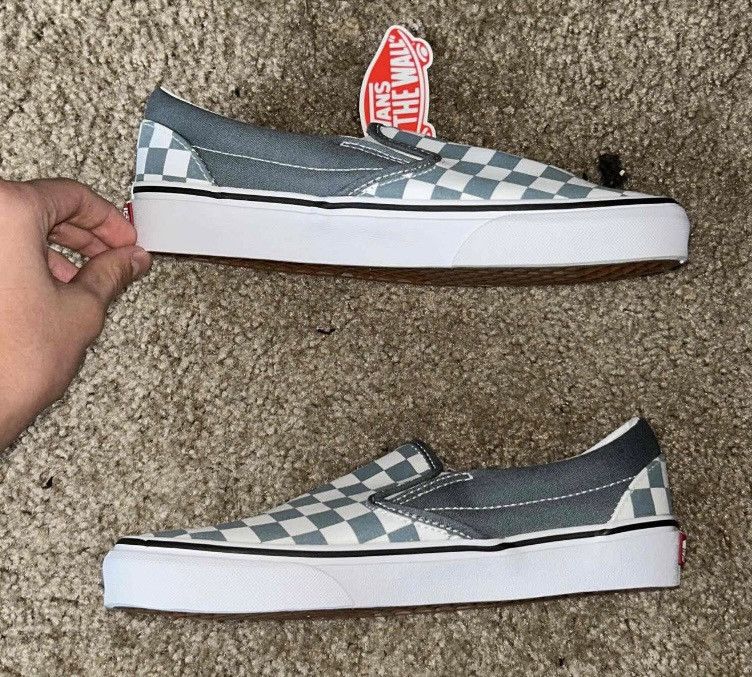Vans Vans Classic Slip-On 'Checkerboard - Grey White' Size US 5 / EU 37 - 2 Thumbnail