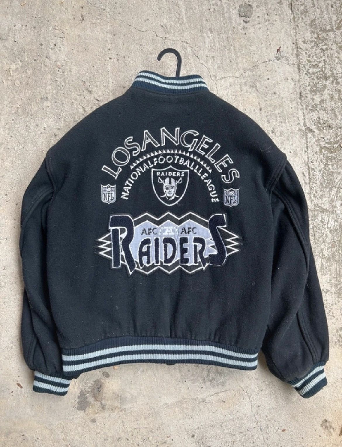 Vintage los angeles campri raiders nfl varsity jacket wool boxy 90s ...