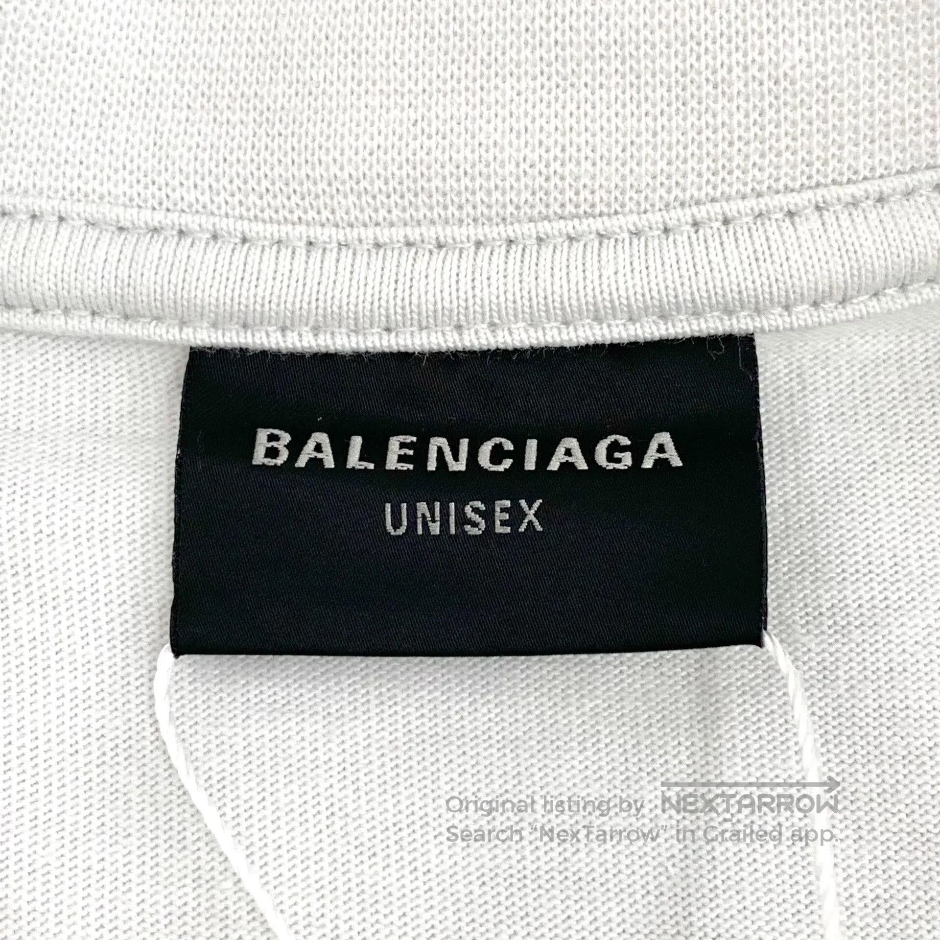Balenciaga Balenciaga White logo lettered print cotton crew neck shor Size US M / EU 48-50 / 2 - 5 Thumbnail