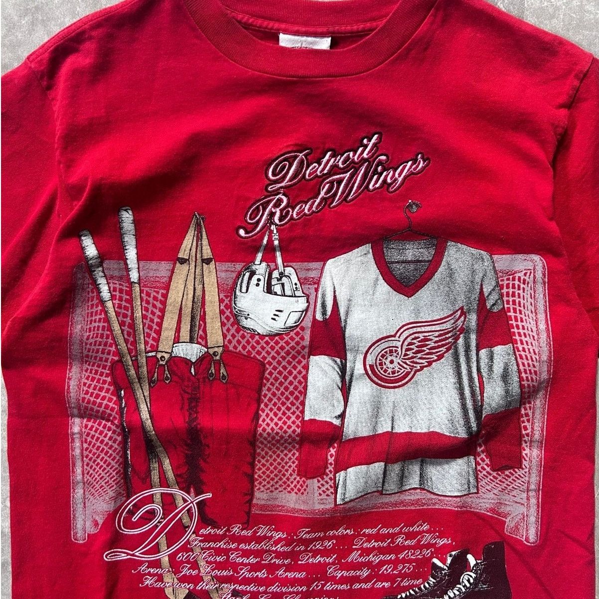 Nutmeg 90s Vintage Detroit Red Wings Locker Room Red T Shirt Size L Size US L / EU 52-54 / 3 - 2 Thumbnail