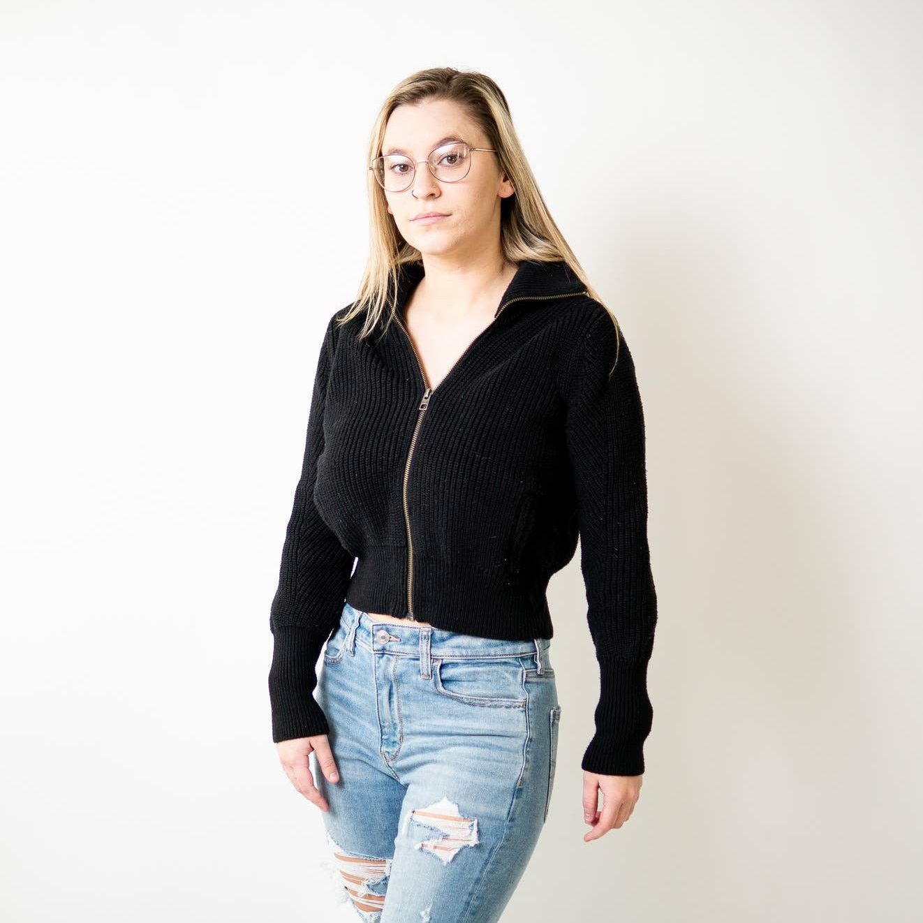 Lululemon Athleta Ribbed Knit Cropped Fitted Sweater Size XXS / US 00 / IT 34 - 8 Thumbnail