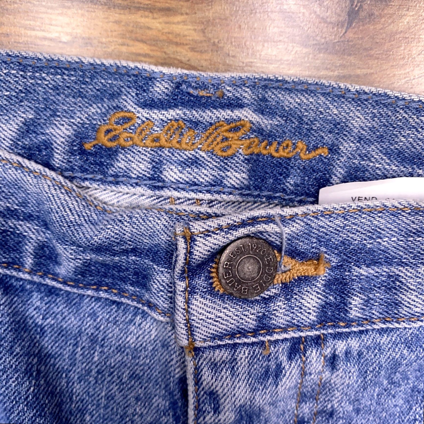 Eddie Bauer Eddie Bauer Jeans Mens 42x32 Relaxed Fit Stone Washed Blue Denim Logo 5-Pocket Straight Medium Wash Size US 42 / EU 58 - 4 Thumbnail