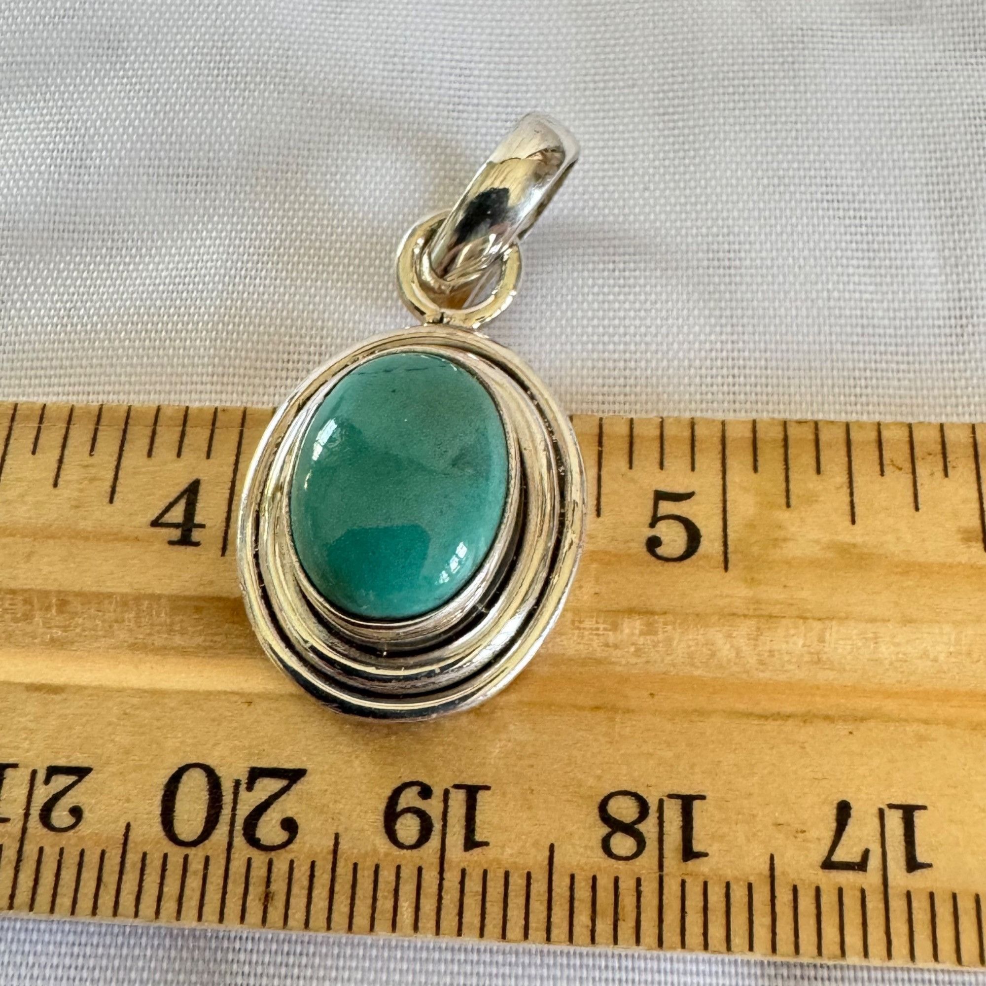 Vintage VTG Sterling Silver 925 Turquoise Bezel Set Statement Pendan Size ONE SIZE - 6 Thumbnail