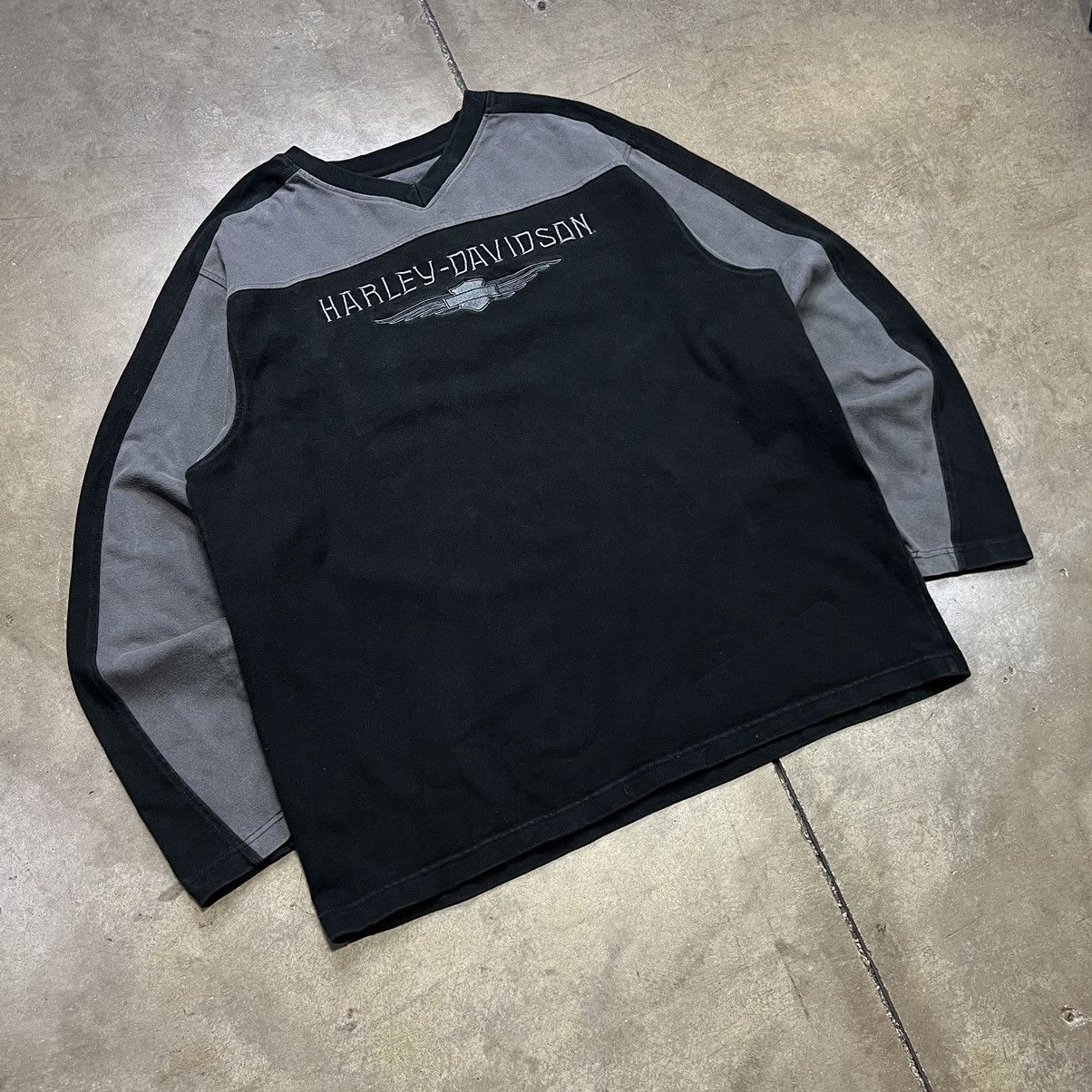Harley Davidson × Vintage Vintage Y2K Harley Davidson Heavyweight Long Sleeve Shirt Size US XL / EU 56 / 4 - 2 Thumbnail