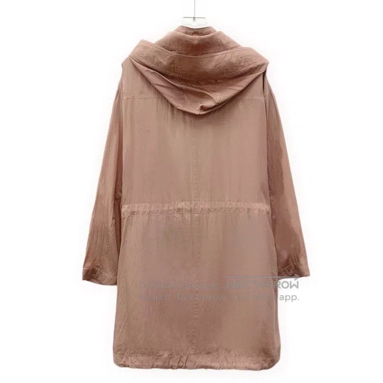 Loro Piana Loro Piana Pink Mulberry Silk Hooded Long Sleeve Trench Co Size S / US 4 / IT 40 - 2 Thumbnail