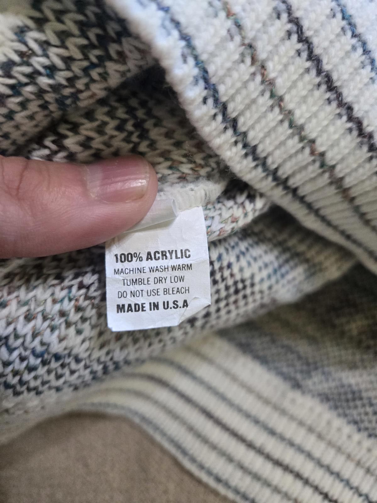 Lavane Lavane Sweater L | Geometric Textured Knit Pullover Size US L / EU 52-54 / 3 - 3 Thumbnail
