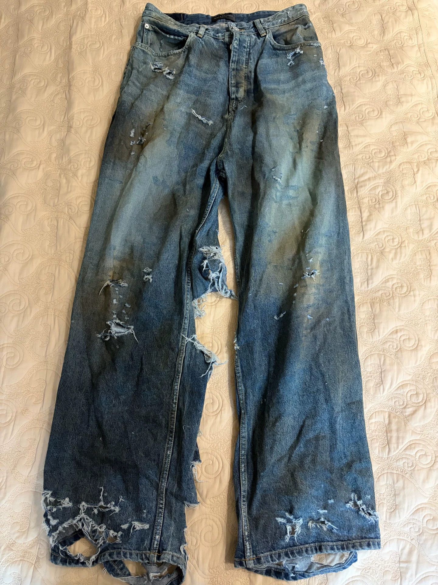 Balenciaga Balenciaga 2023 SS runway Super Destroyed Muddy Dye Jeans Size 26" / US 2 / IT 38 - 2 Thumbnail