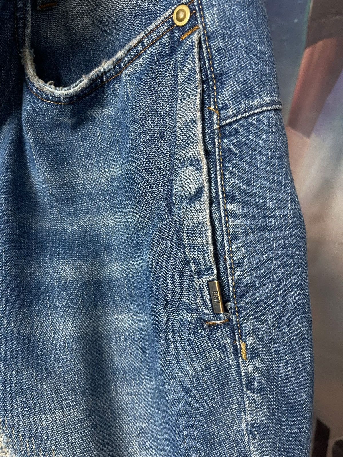 G-Star G-Star Raw D-Staq 3D Tapered Distressed Blue Denim W28 L34 Size US 28 / EU 44 - 11 Thumbnail