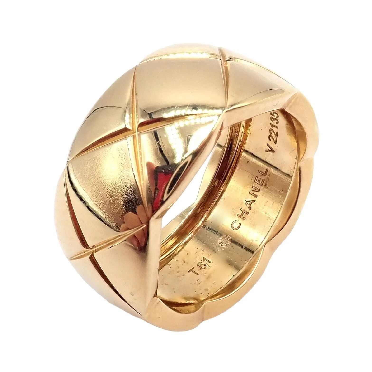 Chanel Yellow Gold Yellow Large Wide Coco Crush Band Ring