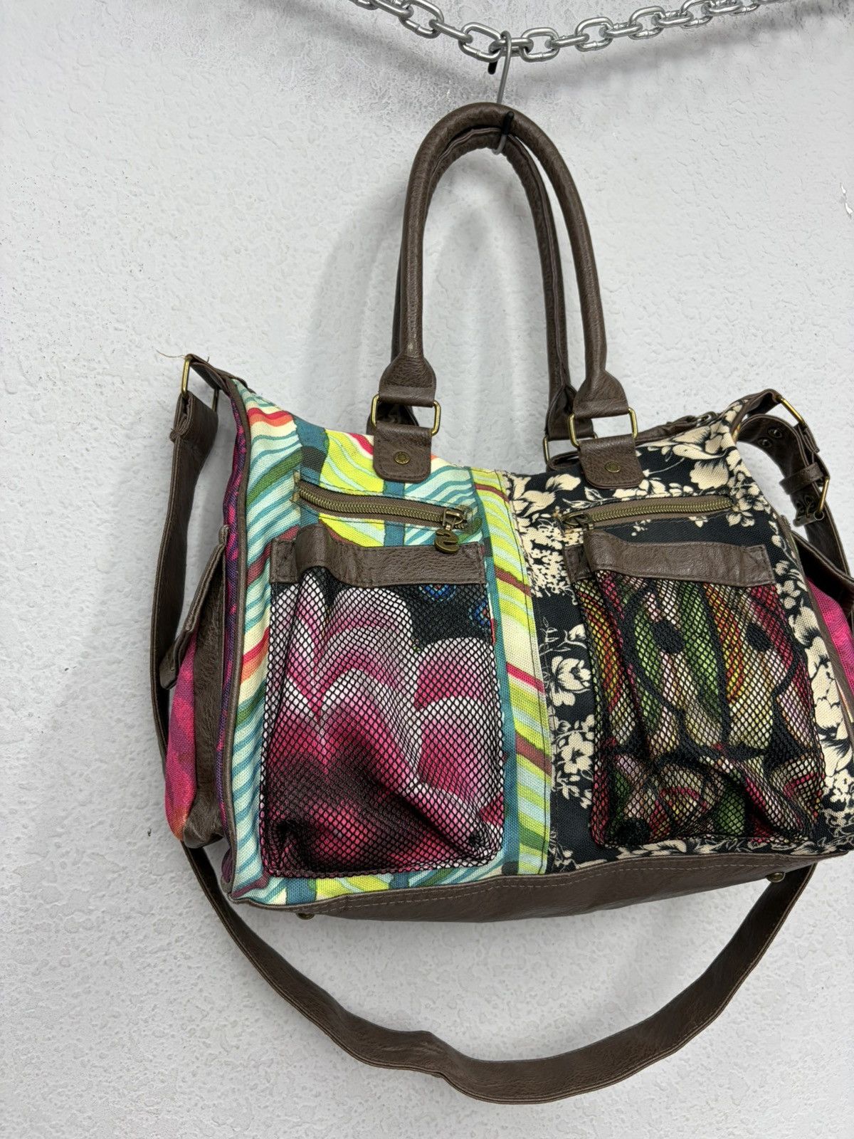 KMRii Desigual Patchwork Messenger Bag Y2K Boho Hippie Festival Size ONE SIZE - 6 Thumbnail