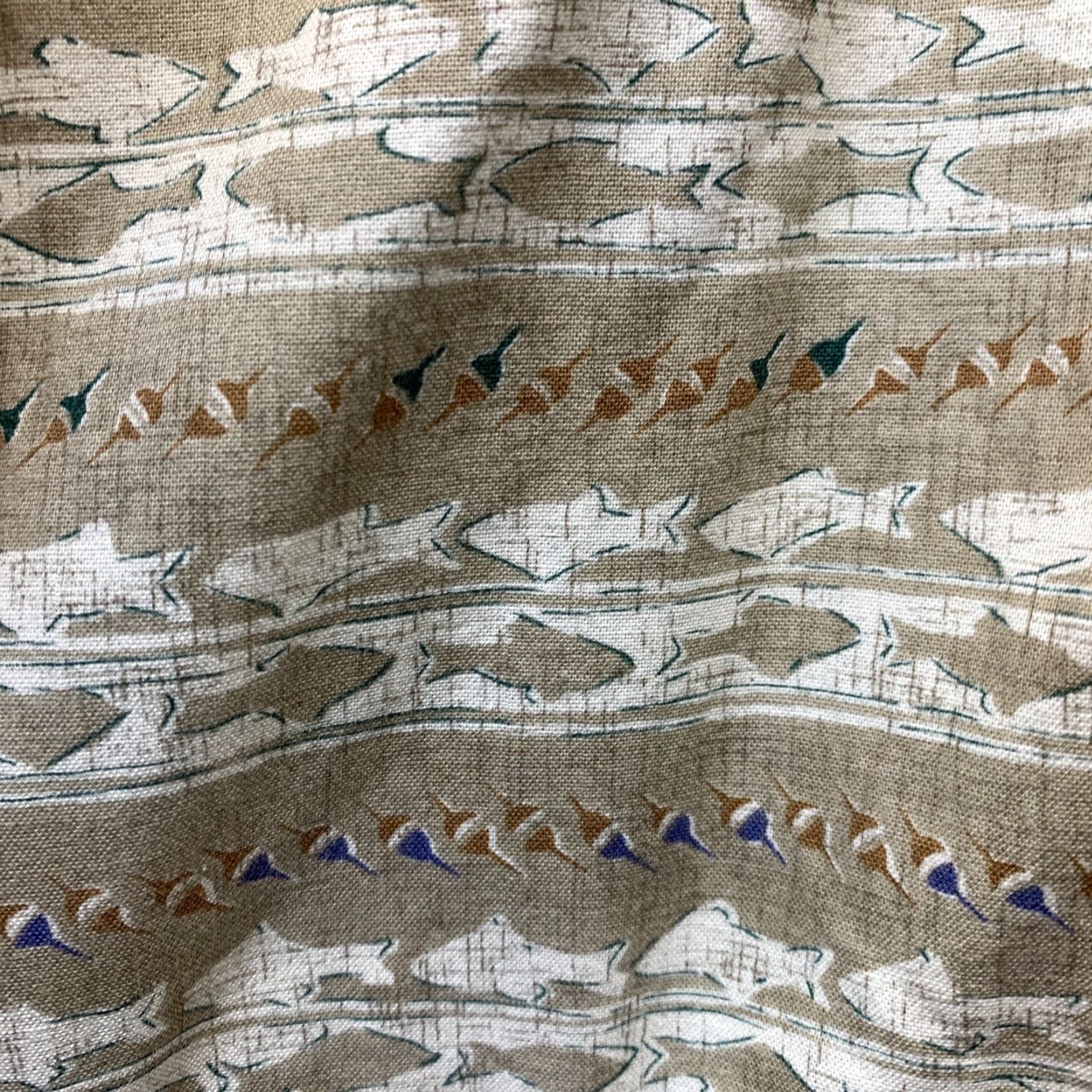 Vintage VINTAGE Woolrich Shirt Mens Button-Up Short Sleeve Collared Brown Fish Print Large 90s Size US L / EU 52-54 / 3 - 5 Thumbnail