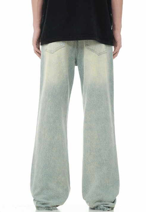 Japanese Brand × Jean Washed distressed street vintage loose flared jeans Size US 32 / EU 48 - 5 Thumbnail