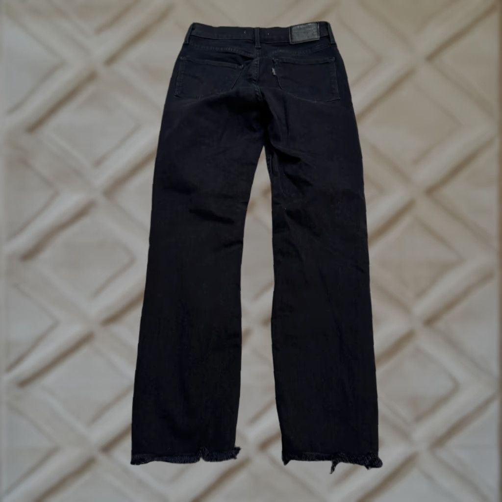 Levi's Levi's 724 High Rise Straight Crop Jeans Womens 25 Black Distressed Casual Size 42" / US 20 - 1 Thumbnail