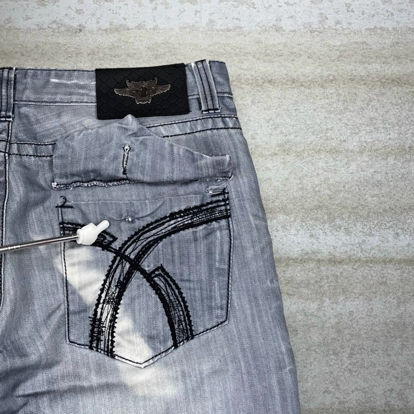Japanese Brand × Vintage Crazy Vintage Y2K Skater Wide Leg Jean Light Grey Wash Baggy Size US 36 / EU 52 - 3 Thumbnail