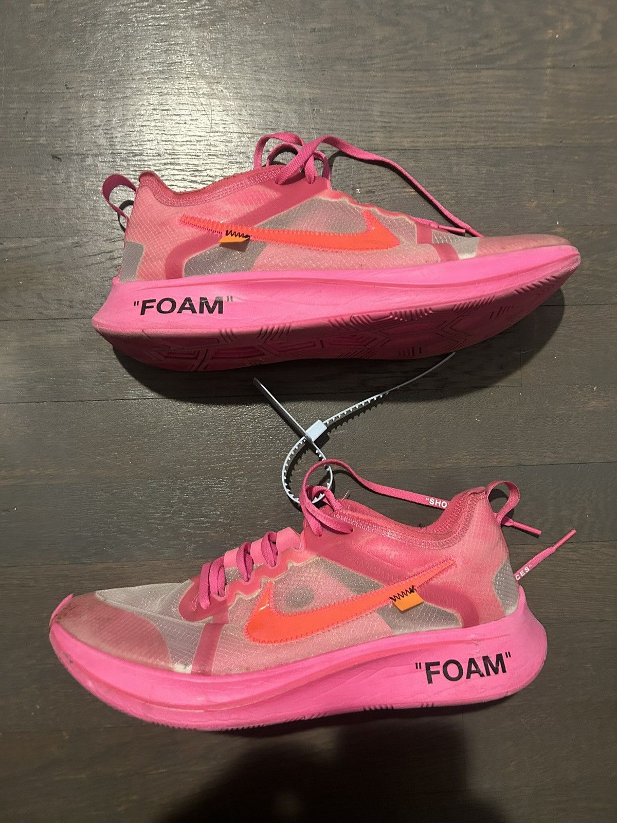 Nike × Off-White Nike Zoom Fly Off-White Pink Size US 12 / EU 45 - 1 Thumbnail