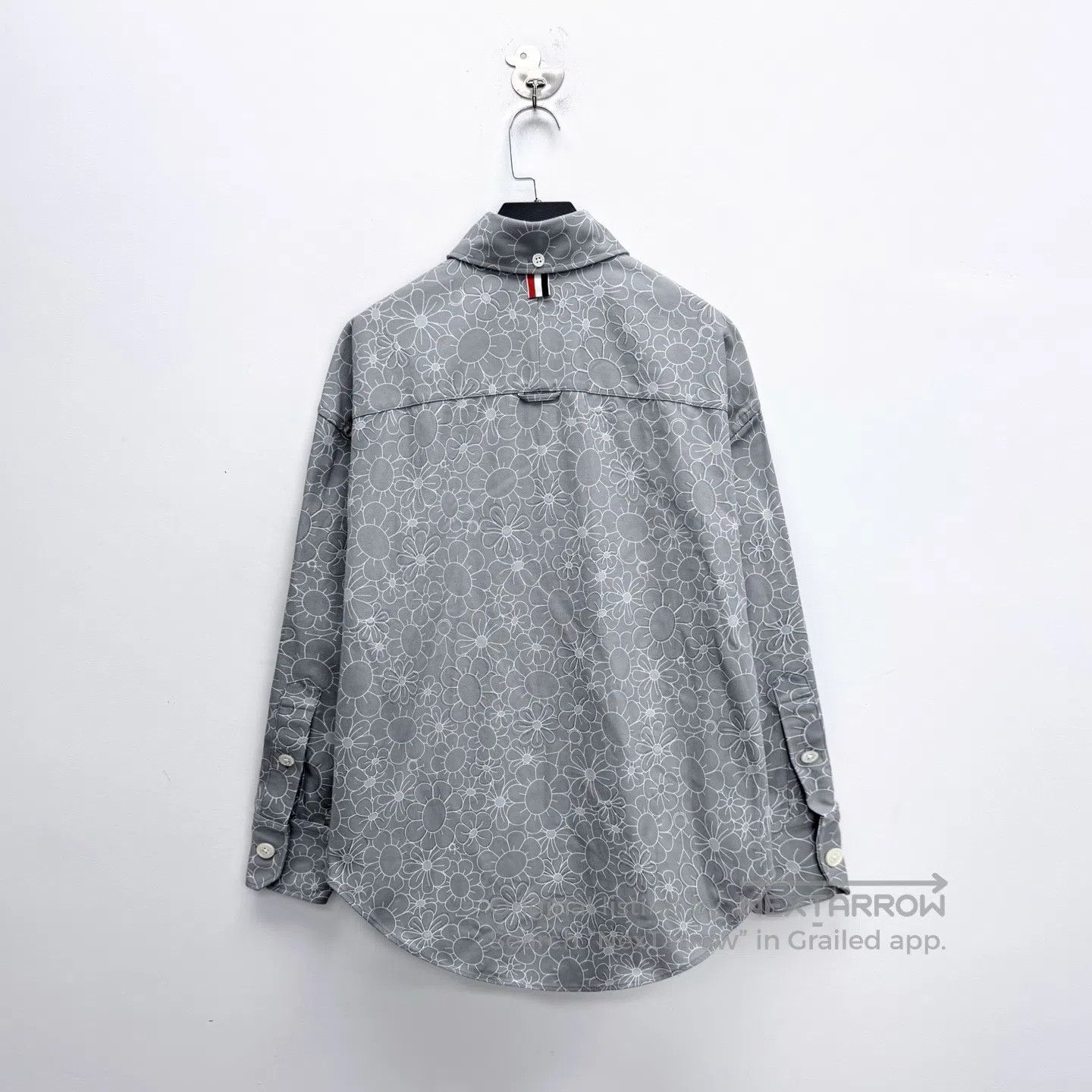 Thom Browne Thom Browne Grey Sketch Sunflower Full-Print Pocket Shirt Size US XS / EU 42 / 0 - 2 Thumbnail