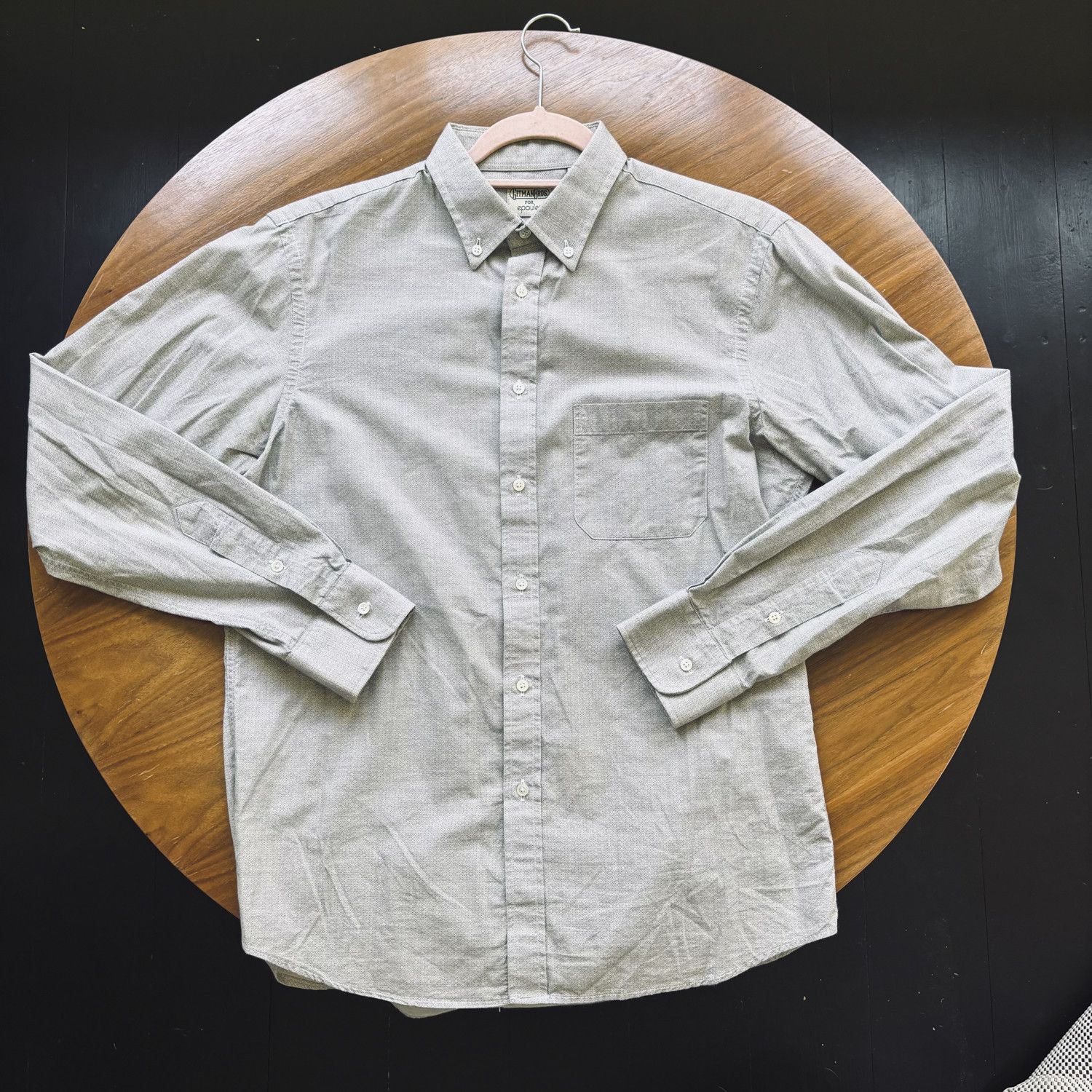 image of Gitman Bros For Epaulet Ocbd in Grey, Men's (Size Large)