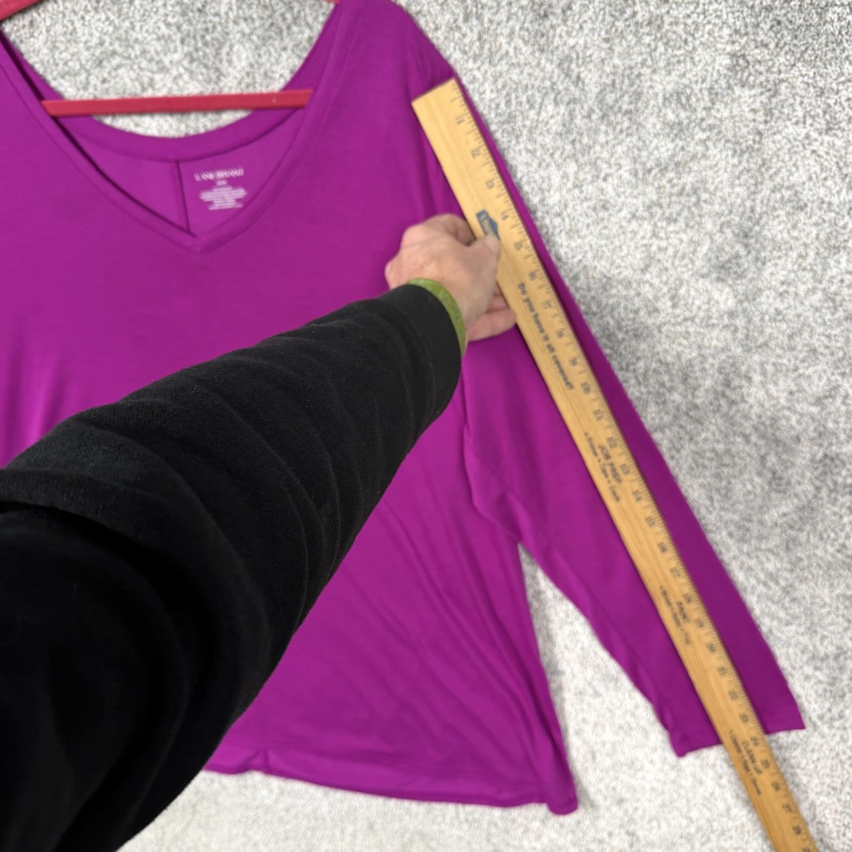 Vintage Lane Bryant Shirt Womens 22/24 Plus Purple V-Neck Long Sleeve Casual Layering Jersey T-Shirt Women's Cardis? Size 3XL / US 20-22 - 3 Thumbnail