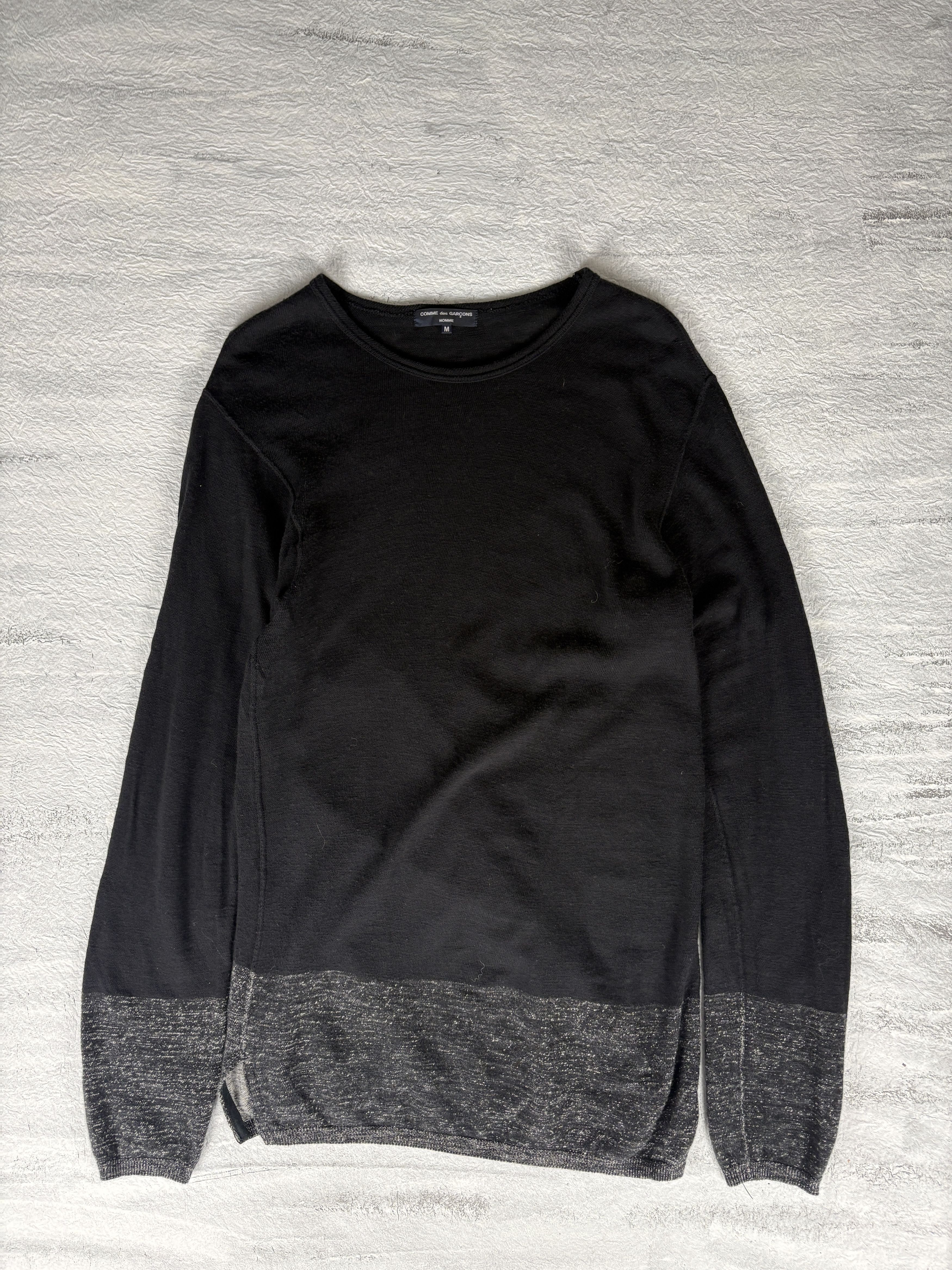 Comme des Garcons Comme des Garcons Homme Lightweight Knitted Sweatshirt Black Size US M / EU 48-50 / 2 - 1 Thumbnail