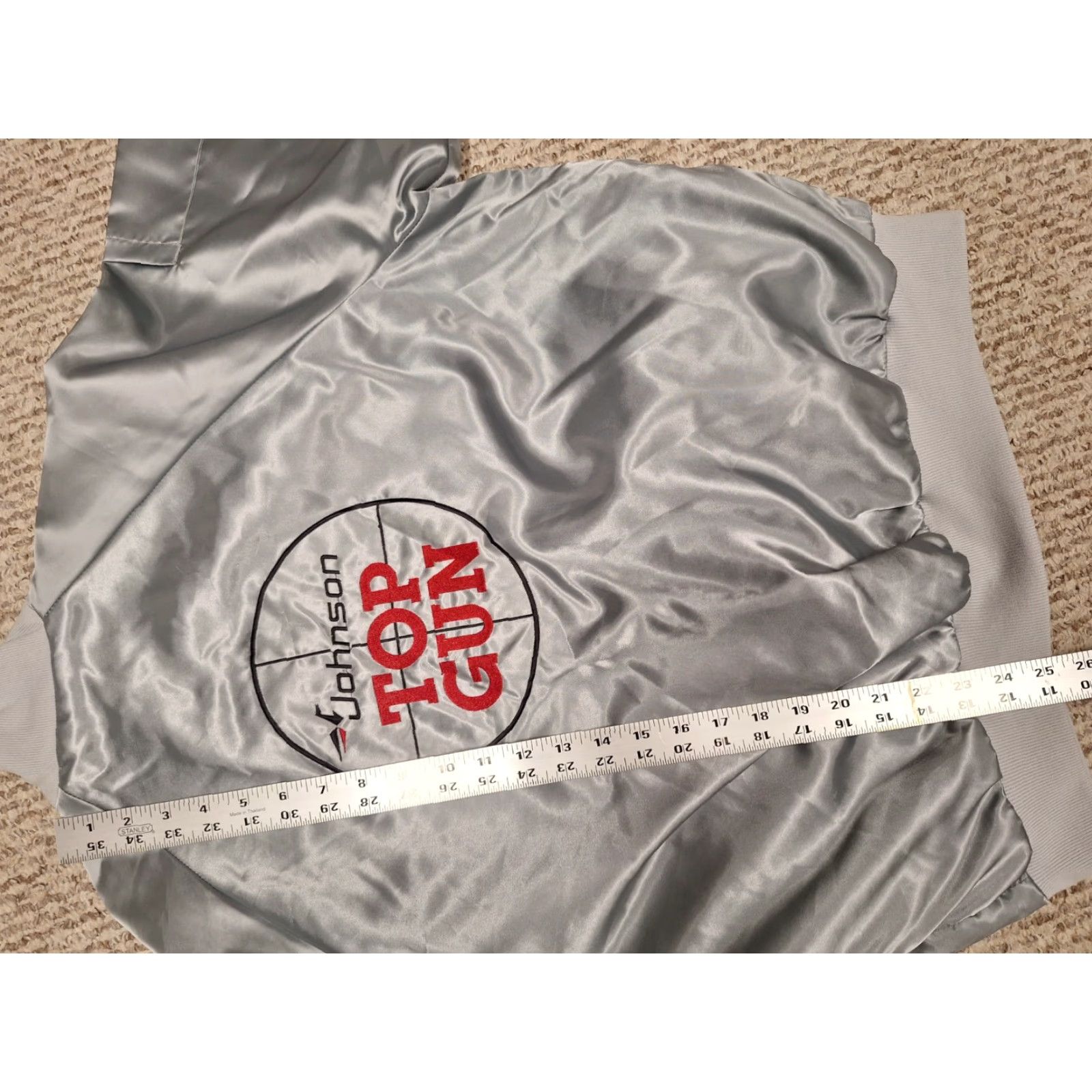 Champion VINTAGE 80s Satin Jacket Johnson Outboards Ohau Hawaii Champion Top Gun Men M Gray Satin Jacket - 80s Theme Mens Size US M / EU 48-50 / 2 - 5 Thumbnail